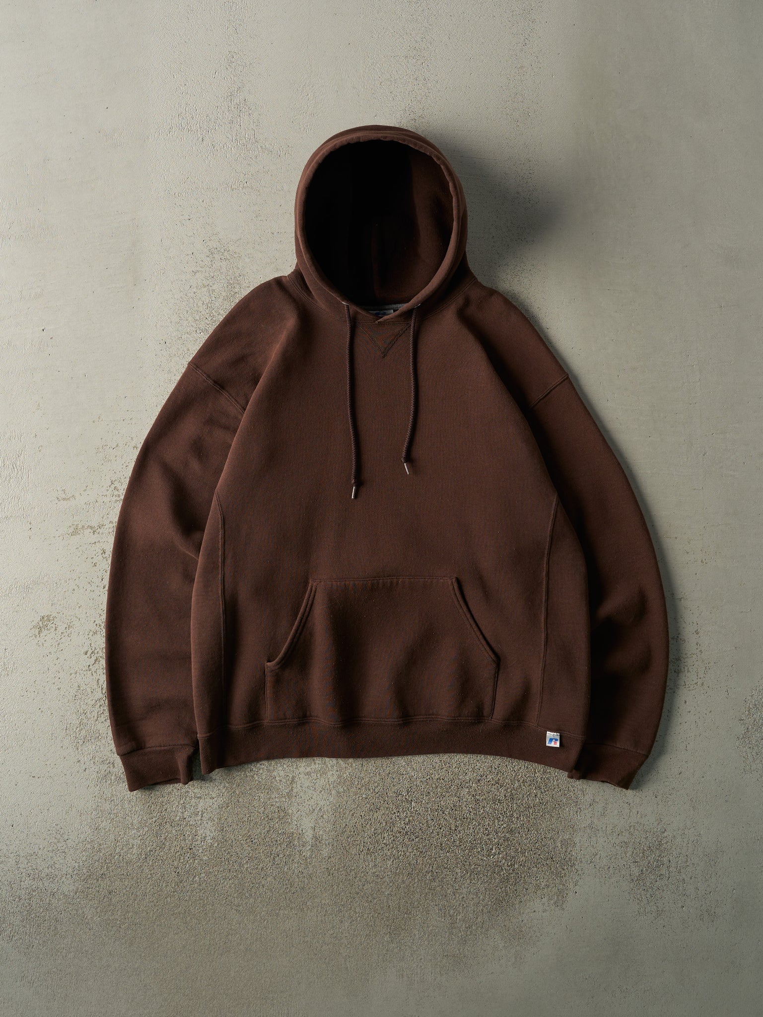 Vintage Y2K Brown Russell Athletic Blank Hoodie (L)