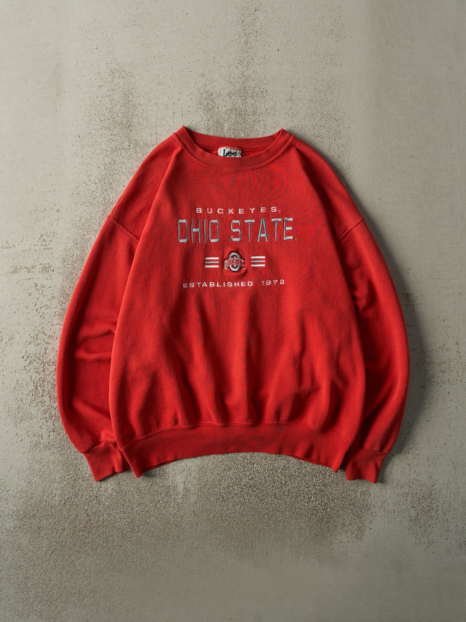 Vintage 90s Red Ohio State Buckeyes Embroidered Boxy Crewneck (L)