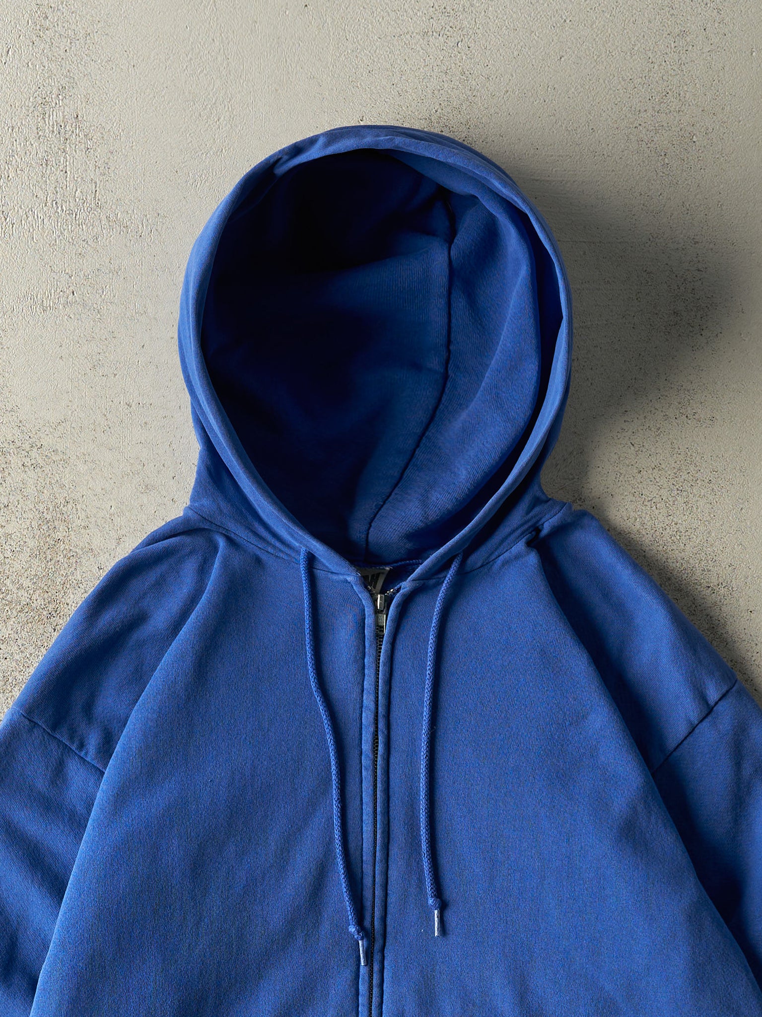 Vintage 90s Blue Blank Zip Up Hoodie (M)