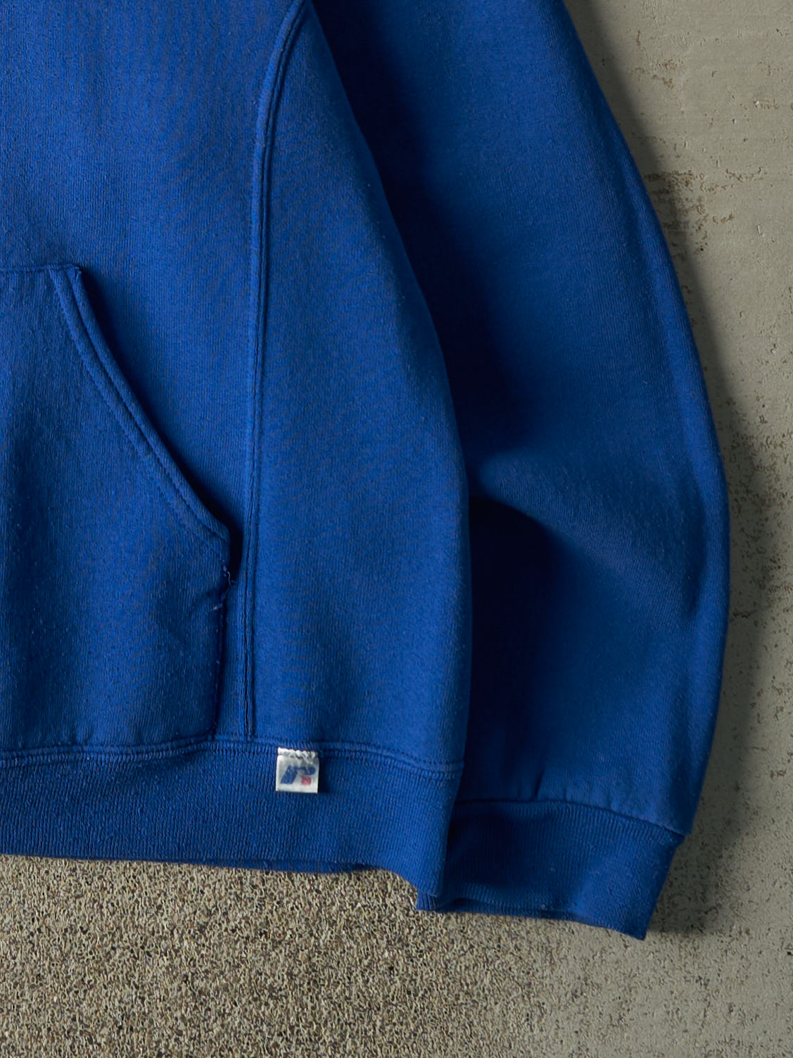 Vintage Y2K Blue Blank Russell Athletic Hoodie (M)