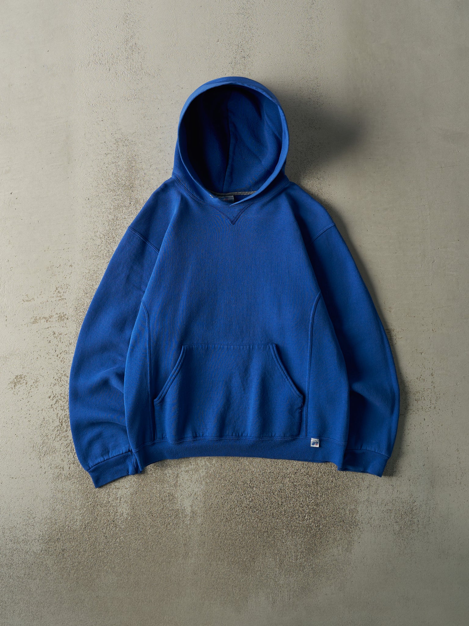 Vintage Y2K Blue Blank Russell Athletic Hoodie (M)