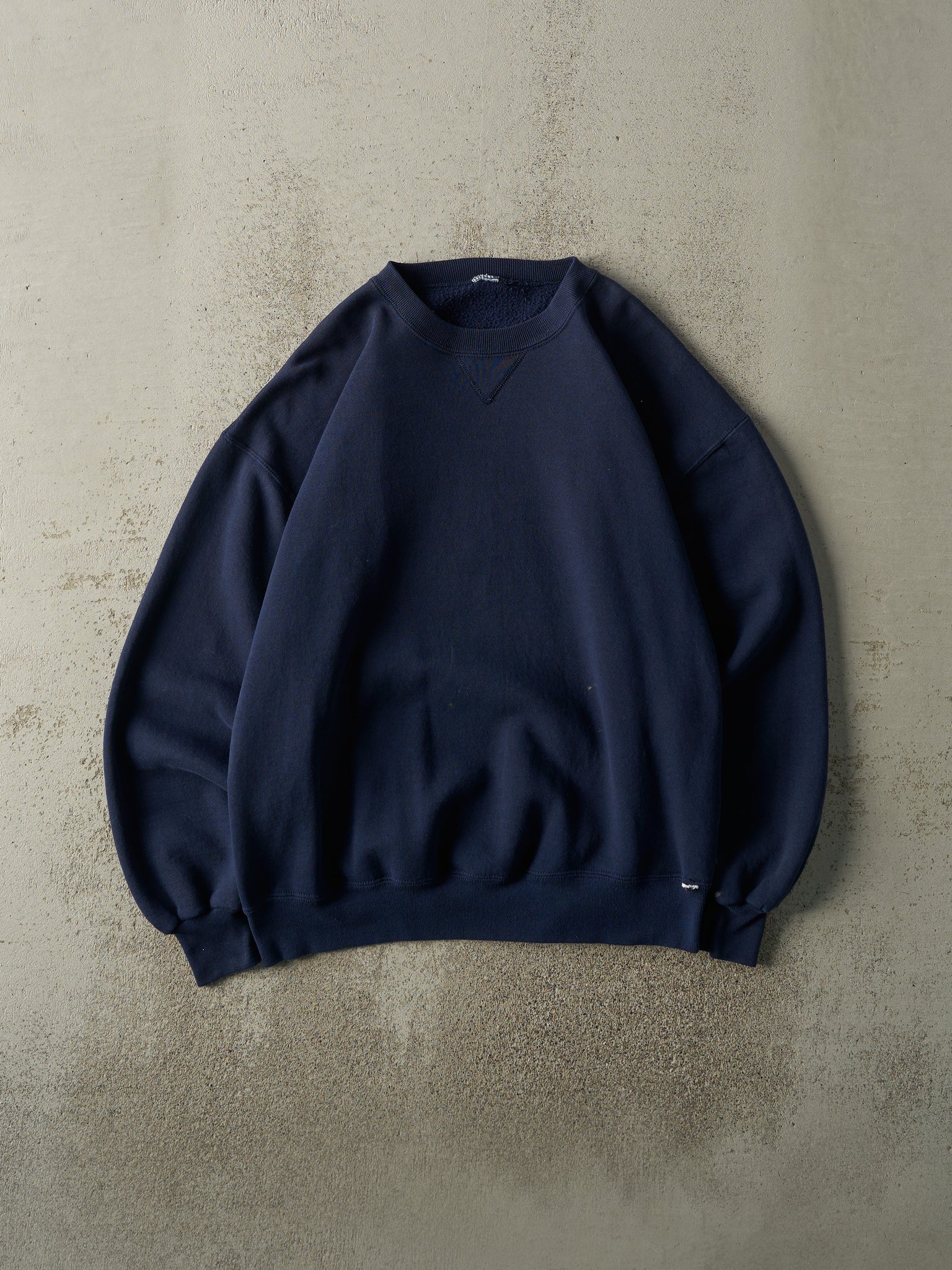 Vintage 90s Navy Blue Russell Athletic Blank Crewneck (L)