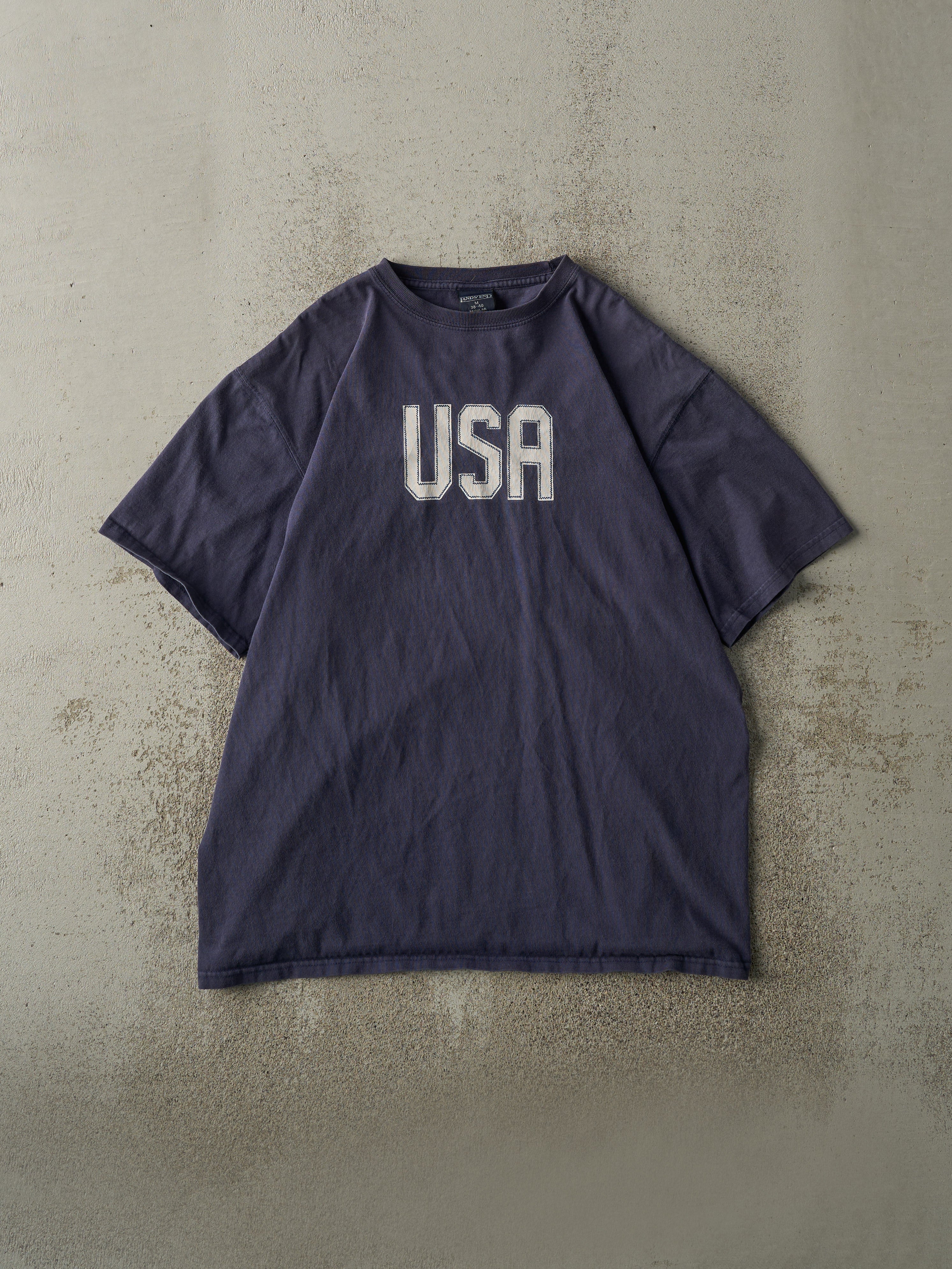 Vintage Y2K Navy Blue USA Tee (M/L)