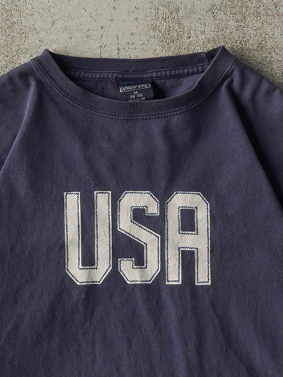 Vintage Y2K Navy Blue USA Tee (M/L)