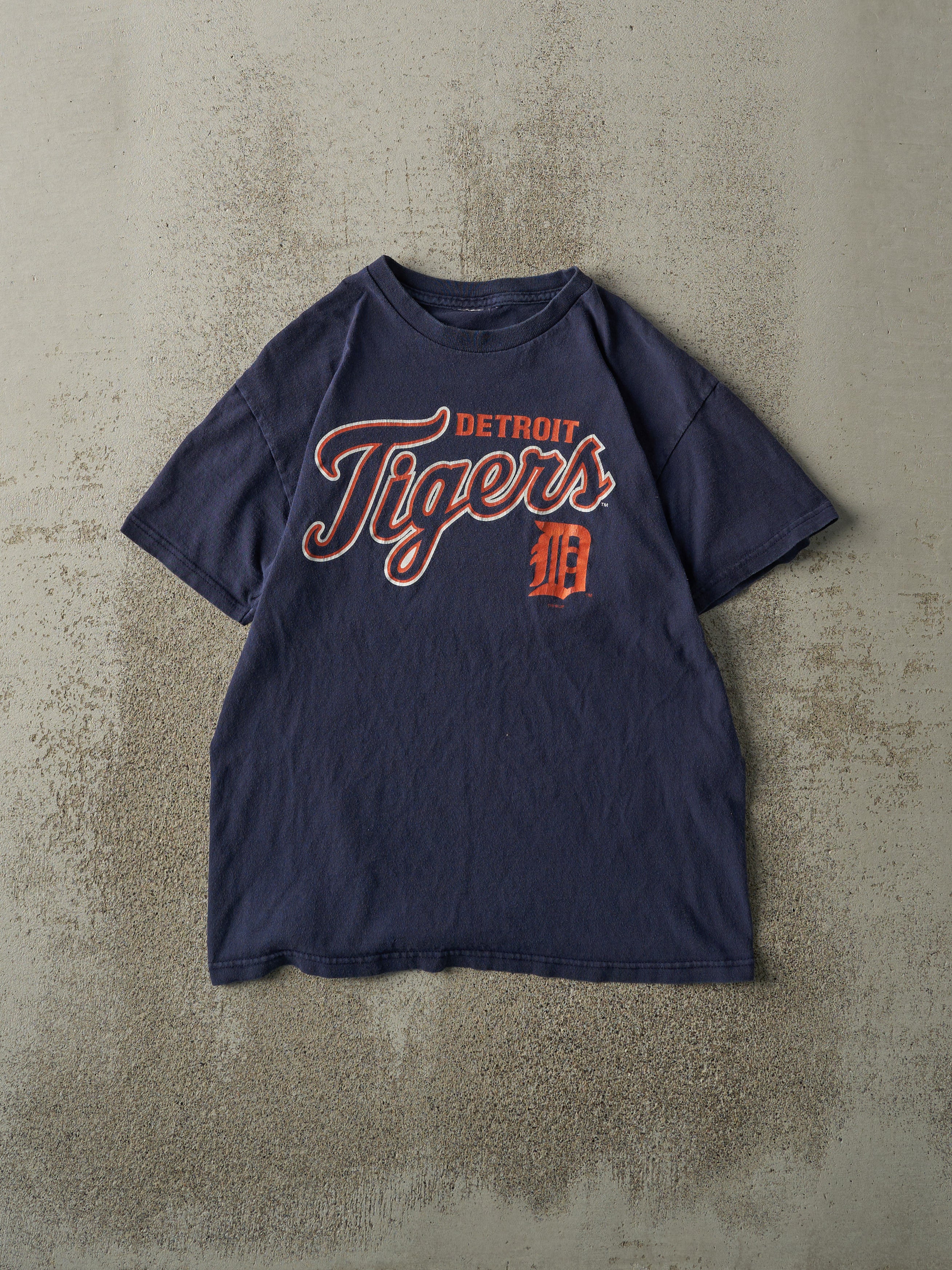 Vintage Y2K Navy Blue Detroit Tigers Tee (XS)