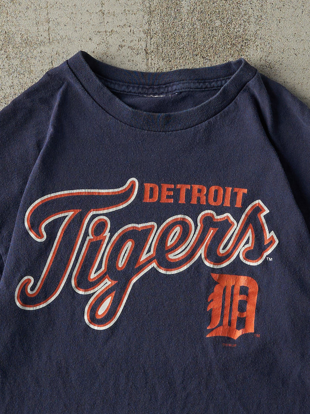 Vintage Y2K Navy Blue Detroit Tigers Tee (XS)