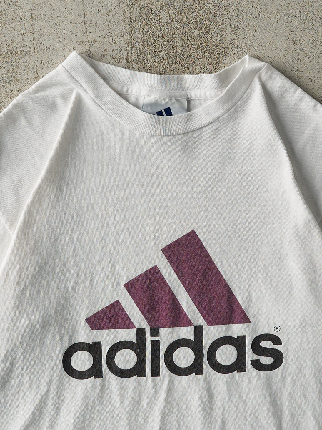 Vintage 90s White Adidas Logo Tee (S/M)