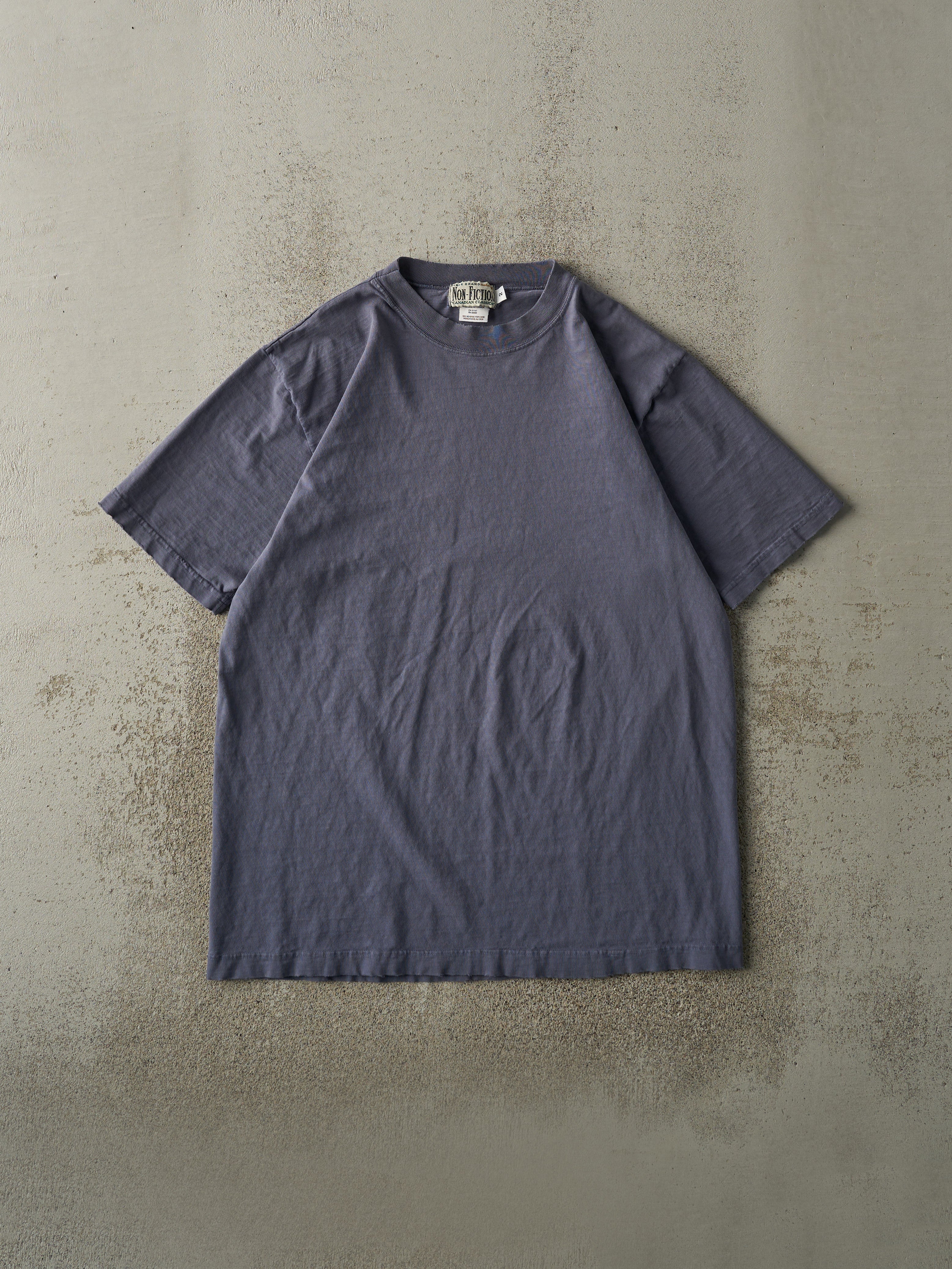 Vintage 90s Slate Blue Blank Tee (M/L)