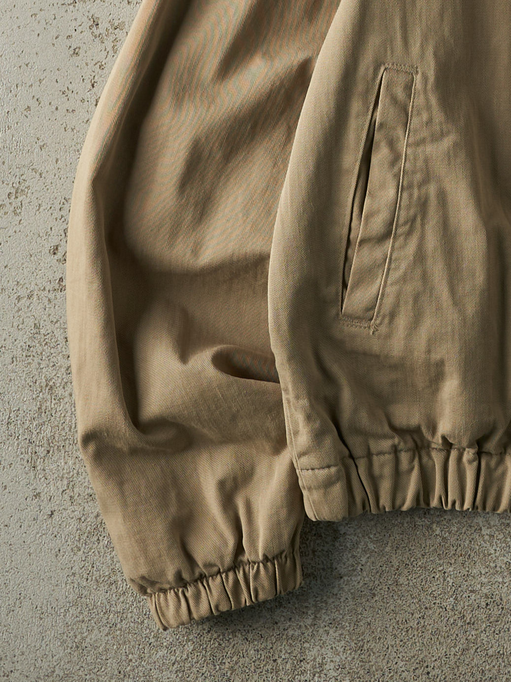 Vintage 80s Beige Fleece Lined Harrington Jacket (L)