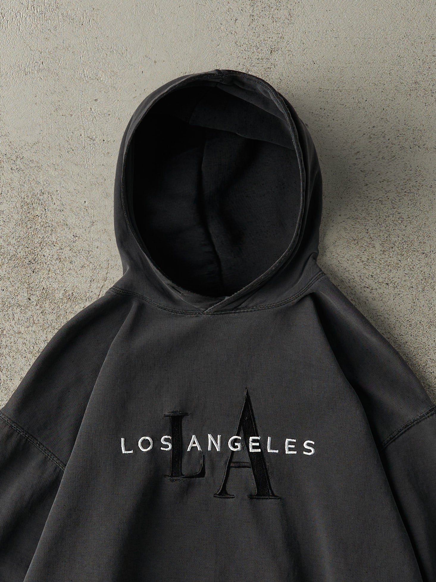 Vintage 90s Black Los Angeles Embroidered Hoodie (L/XL)