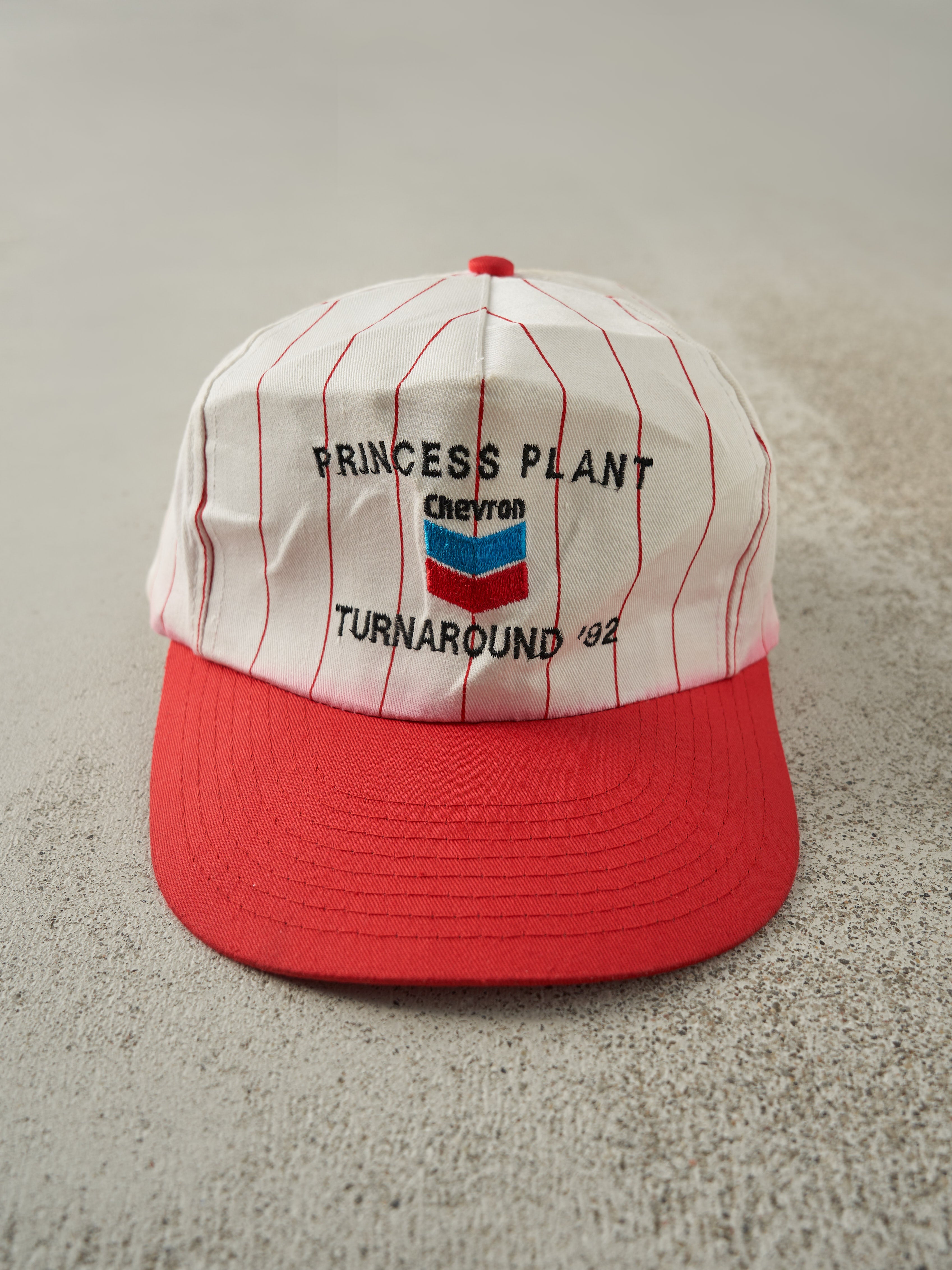 Vintage 92' Red & White Pinstripe Princess Plant Turnaround Embroidered Snapback