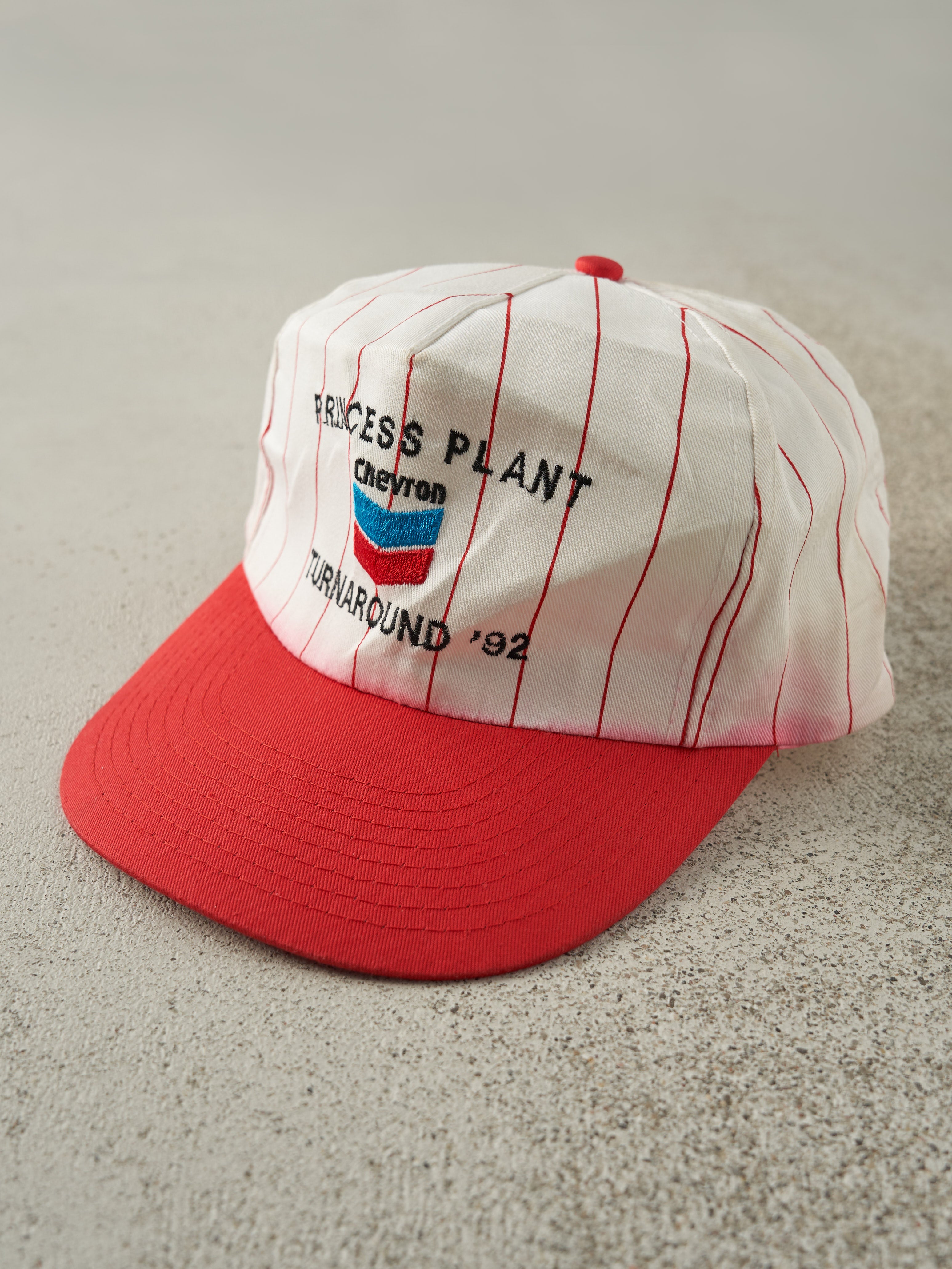 Vintage 92' Red & White Pinstripe Princess Plant Turnaround Embroidered Snapback