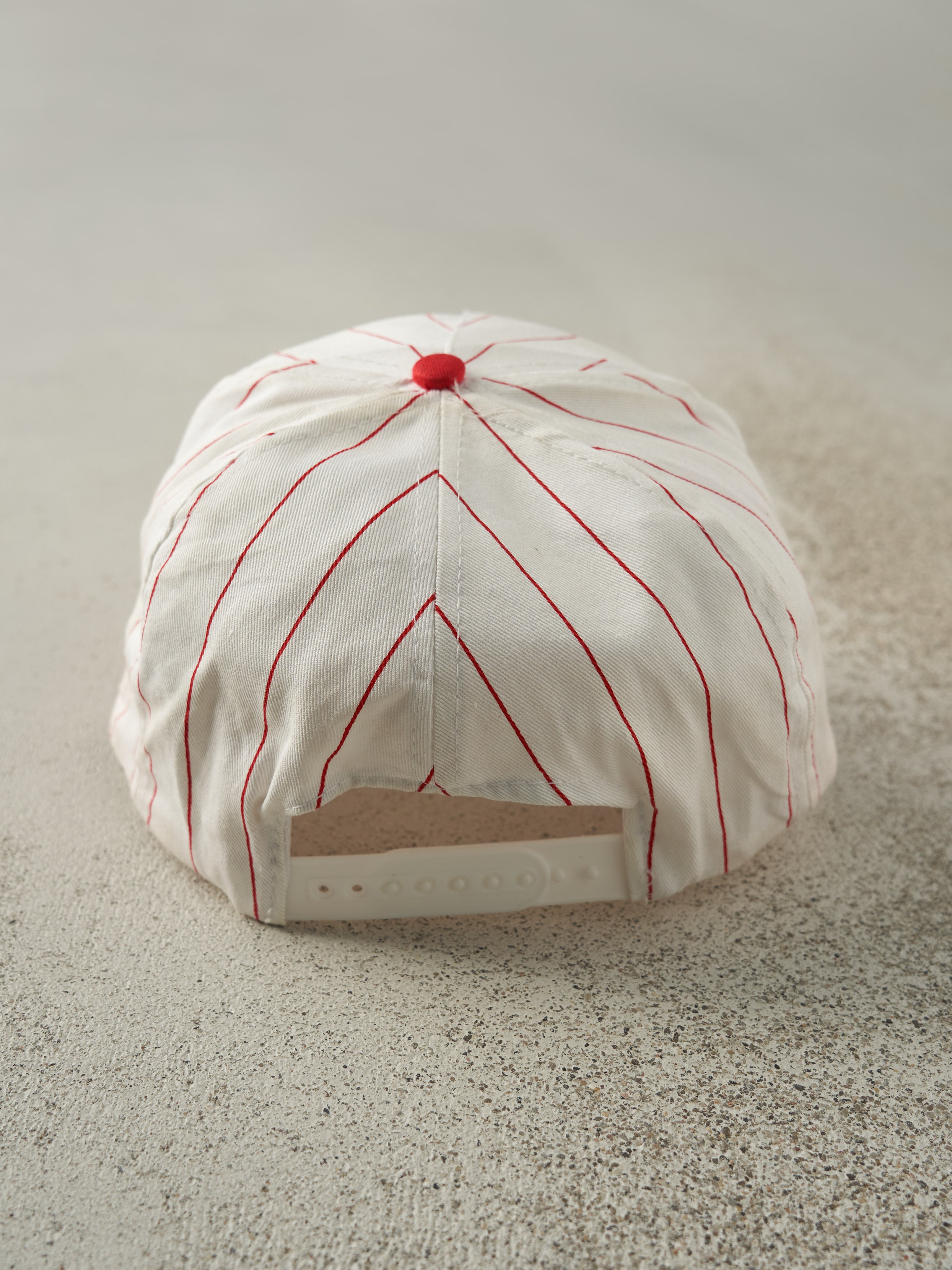 Vintage 92' Red & White Pinstripe Princess Plant Turnaround Embroidered Snapback