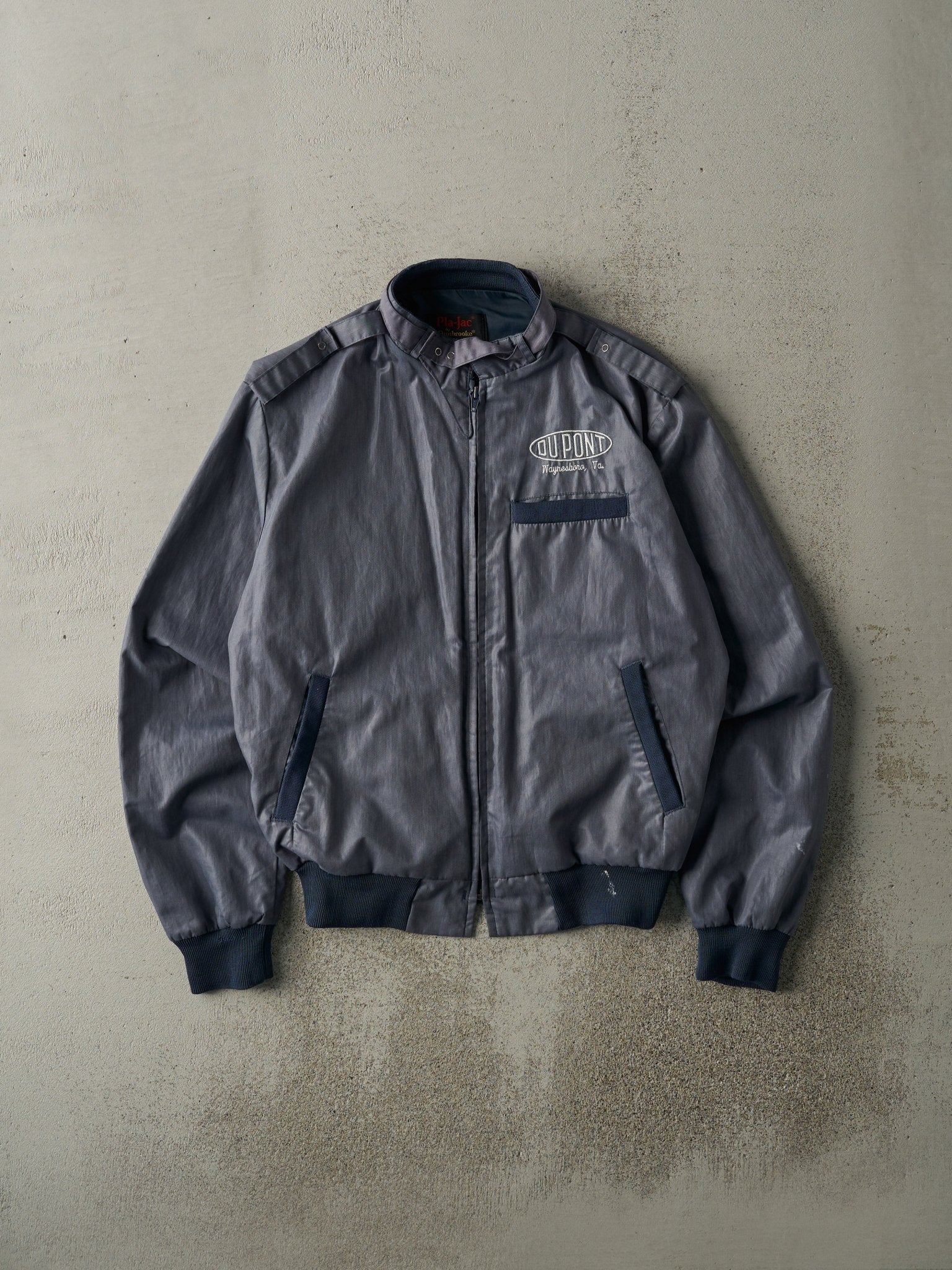 Vintage 70s Blue Du Pont Driving Bomber Jacket (S/M)