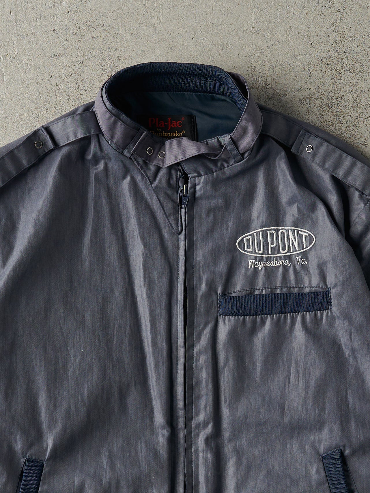 Vintage 70s Blue Du Pont Driving Bomber Jacket (S/M)