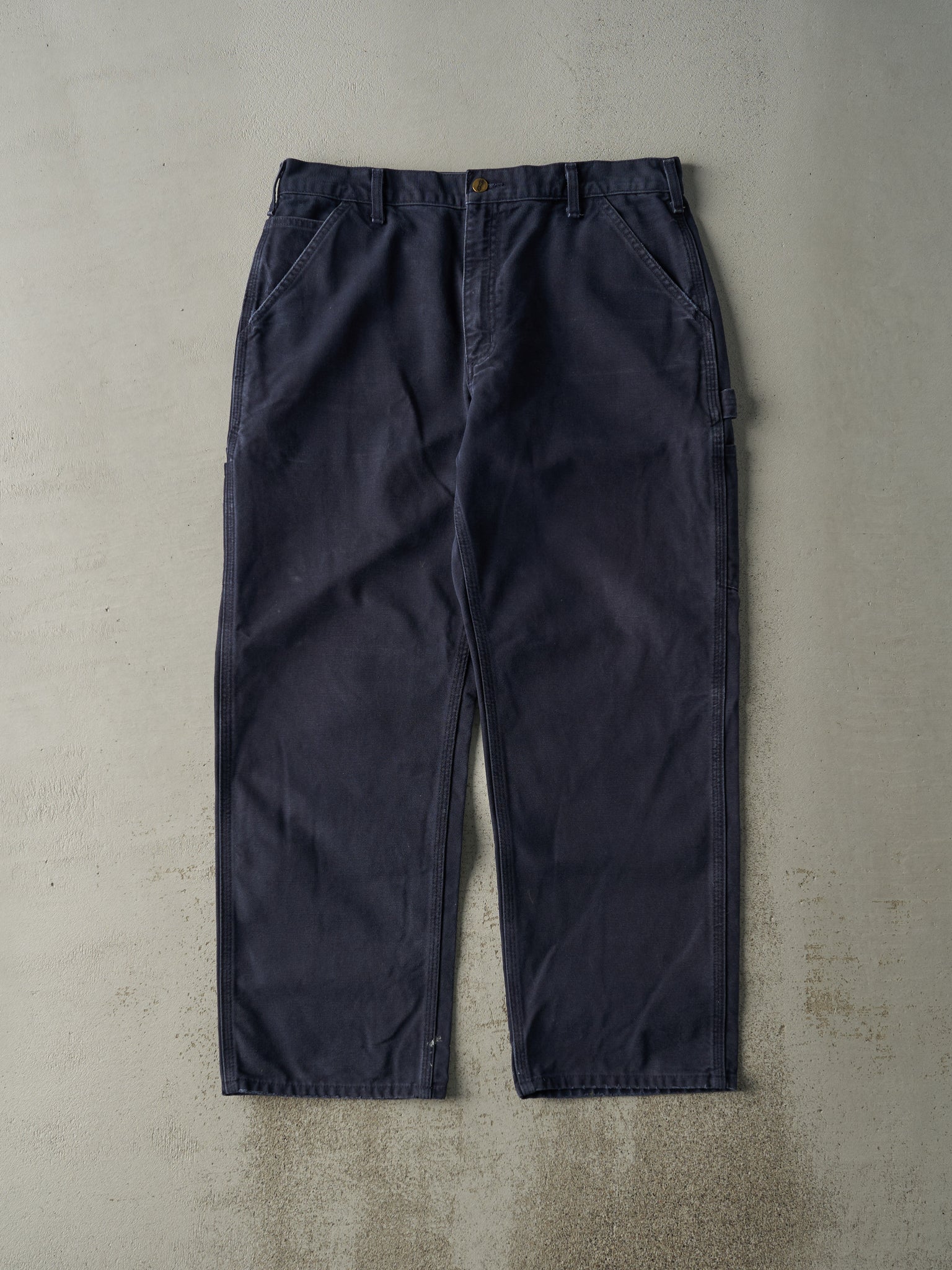 Vintage Y2K Navy Blue Dungaree Fit Carhartt Carpenter Pants (35.5x30)