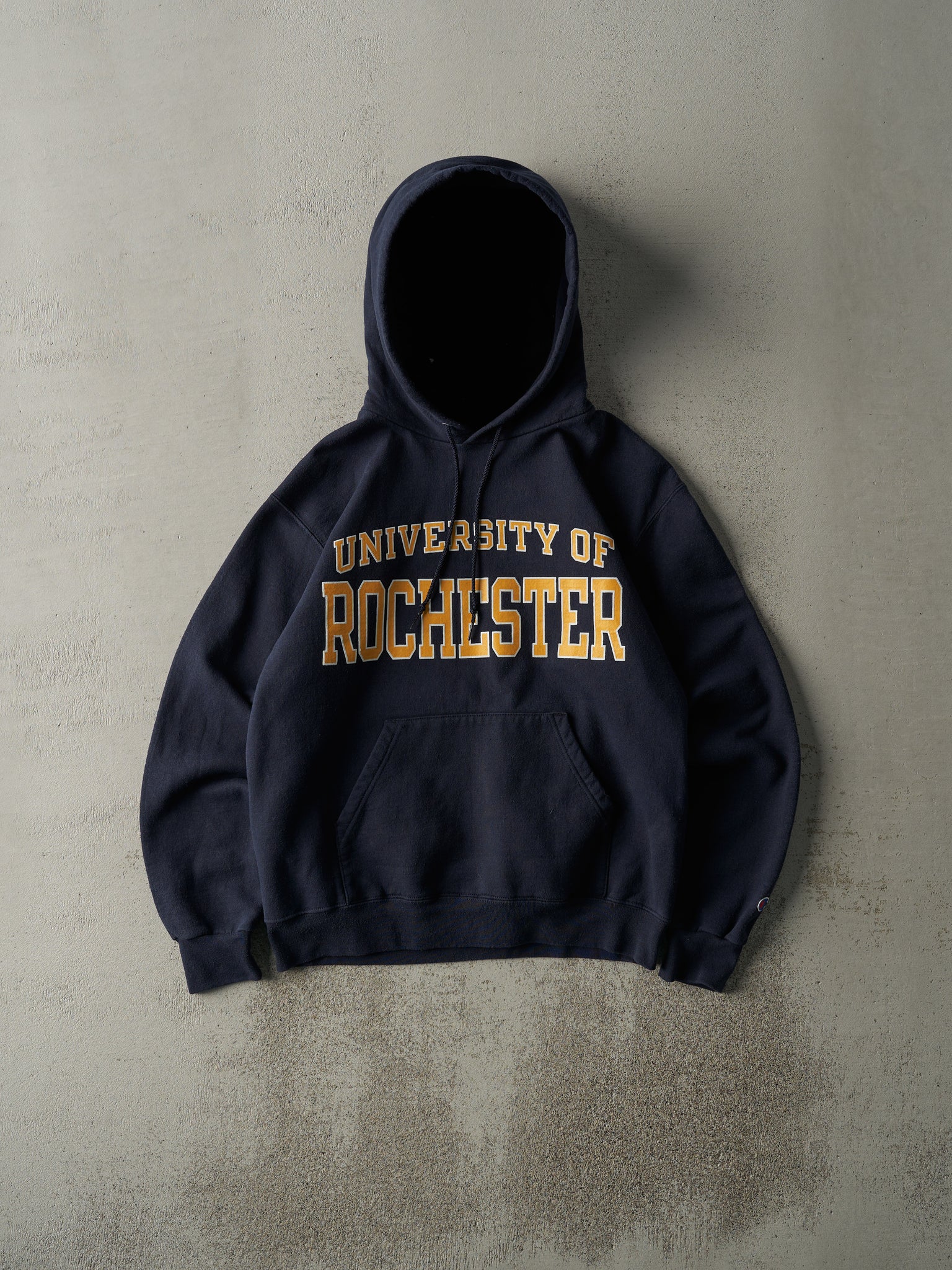 Vintage Y2K Navy Blue University of Rochester Hoodie (M)