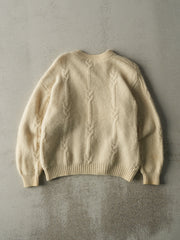 Vintage 80s Beige Cable Knit Pullover (M)