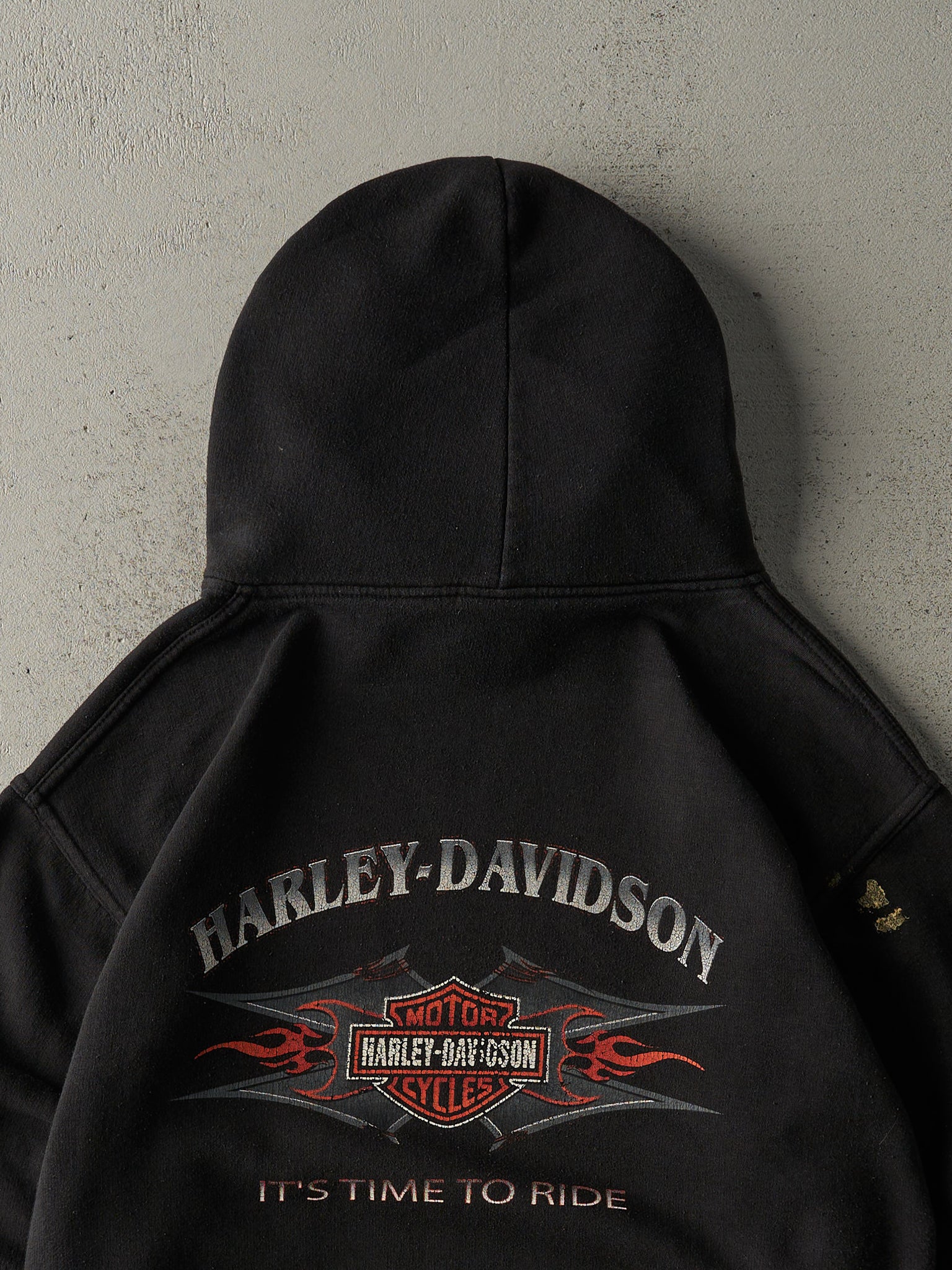 Vintage Y2K Black Harley Davidson "It's Time to Ride" Hoodie (M)