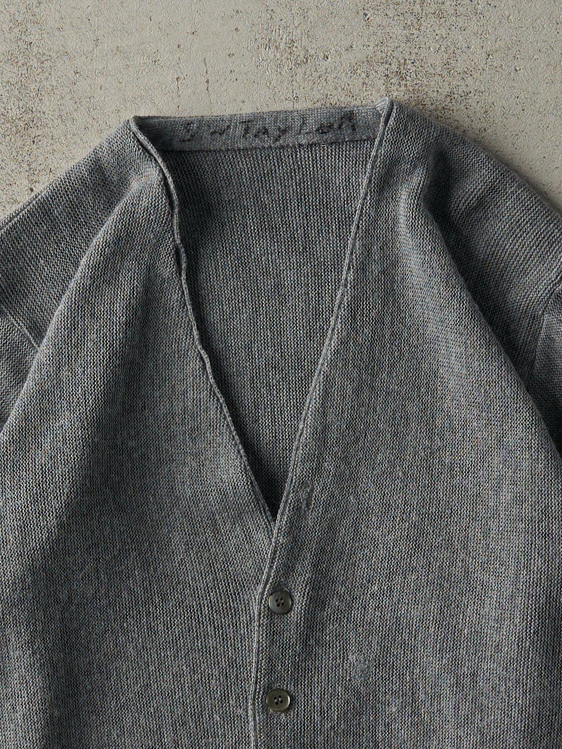 Vintage 90s Grey Knit Cardigan (M)