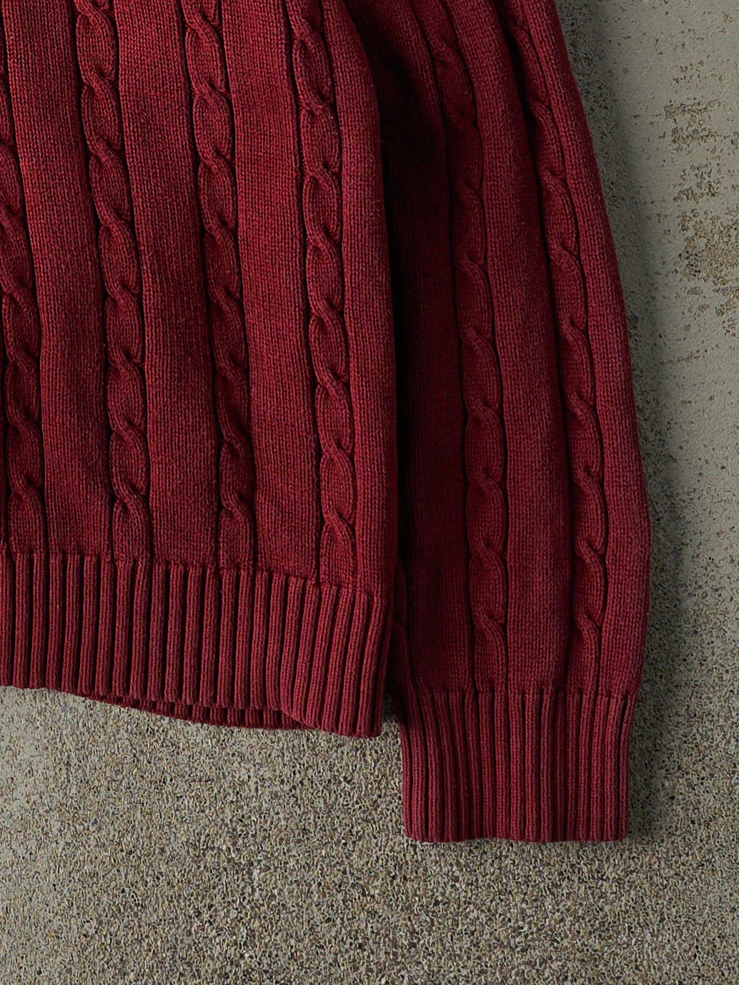 Vintage 90s Red Tommy Hilfiger Cable Knit Pullover (L)