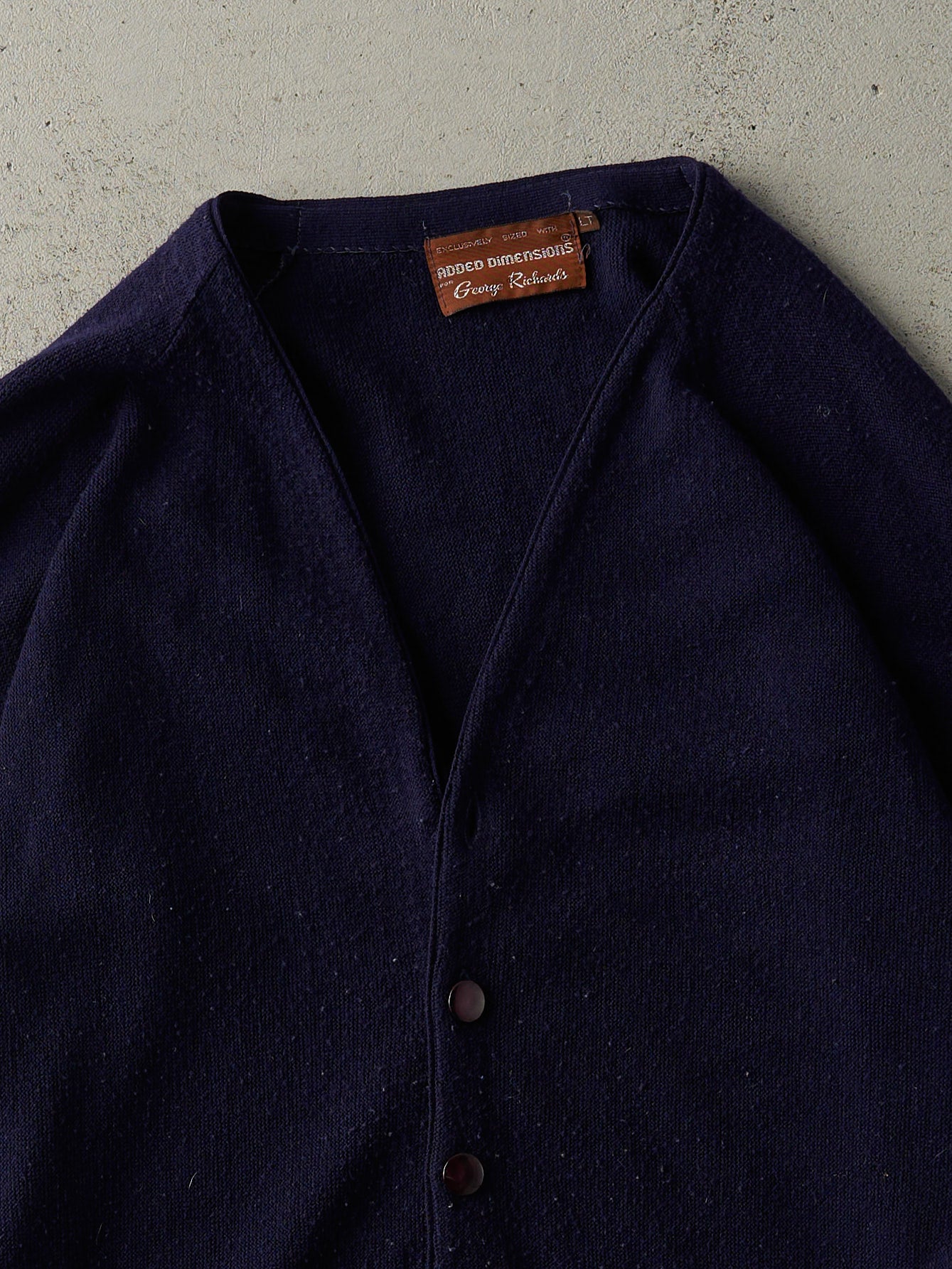 Vintage 80s Navy Blue Knit Cardigan (M)