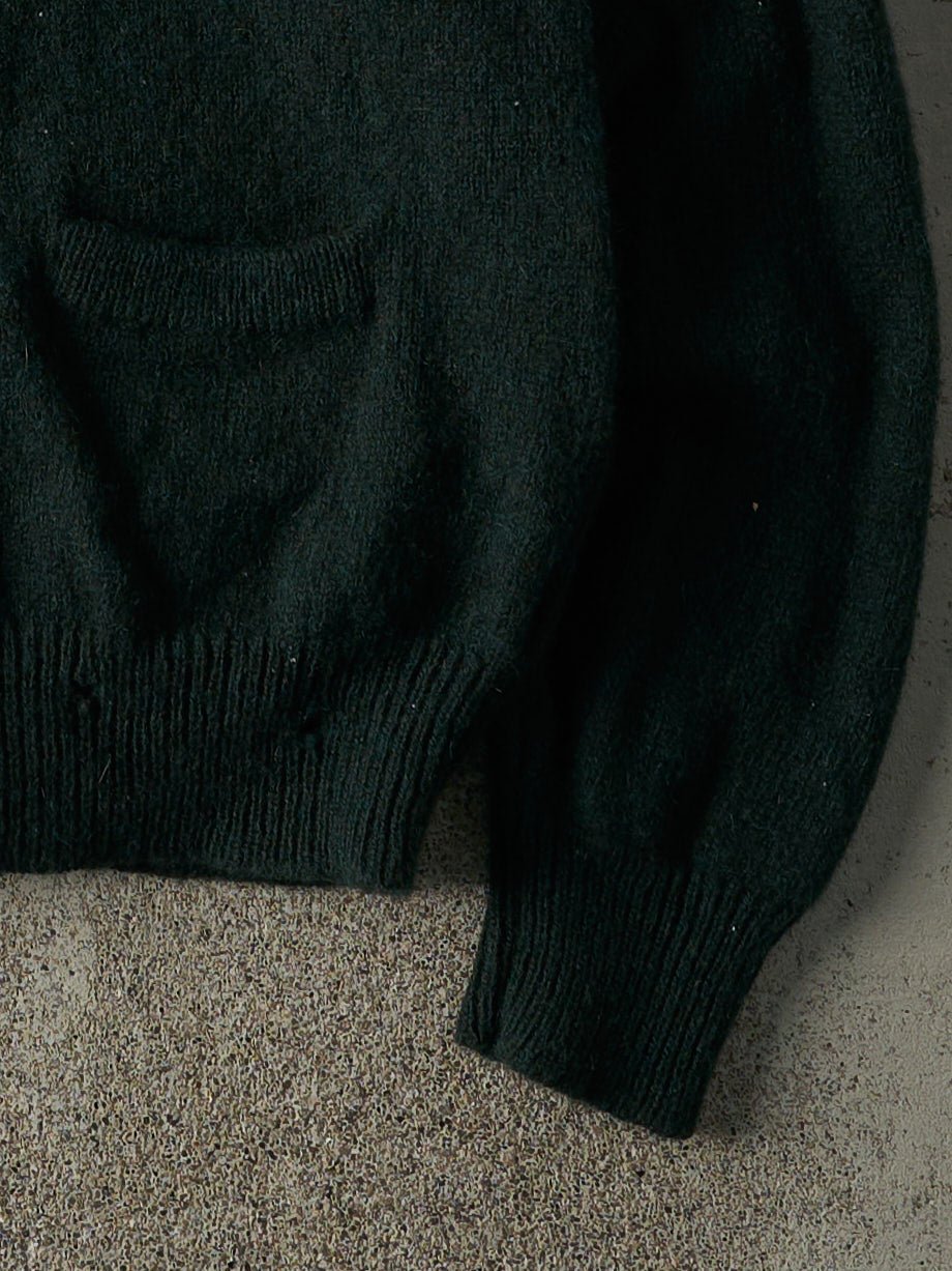 Vintage 90s Forest Green Wool Knit Cardigan (M)