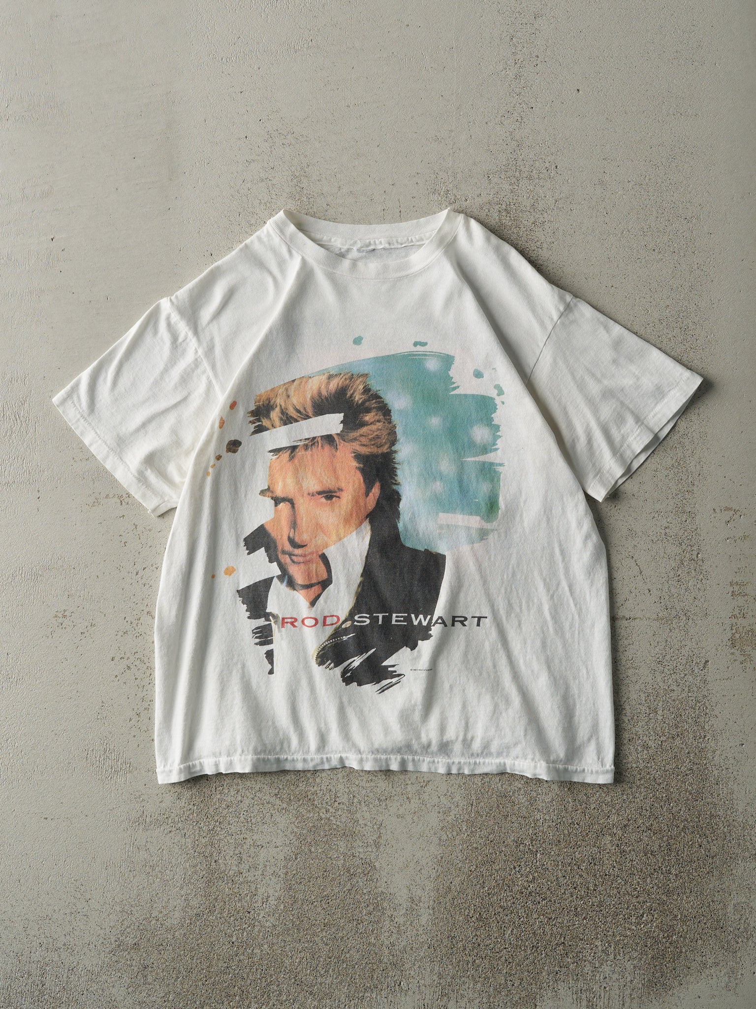 Vintage 91' White Rod Stewart Vagabond Heart Single Stitch Tee (S/M)