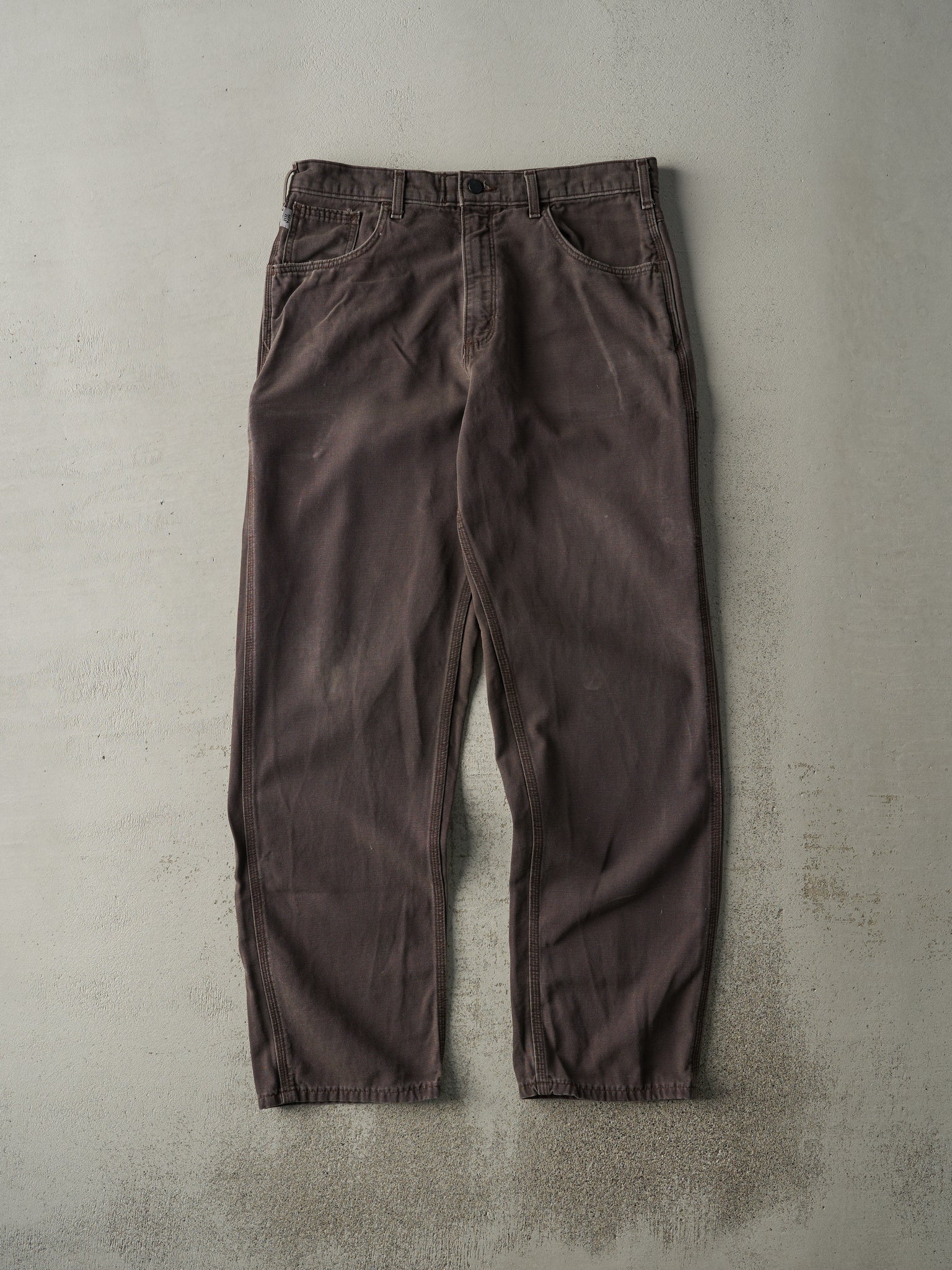 Vintage Y2K Chocolate Brown Carhartt Fire Resistant Work Pants (34x33)