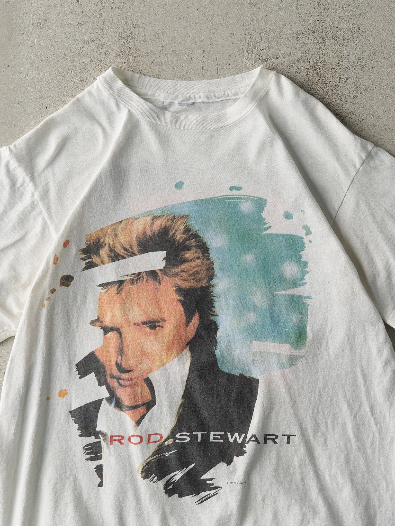 Vintage 91' White Rod Stewart Vagabond Heart Single Stitch Tee (S/M)