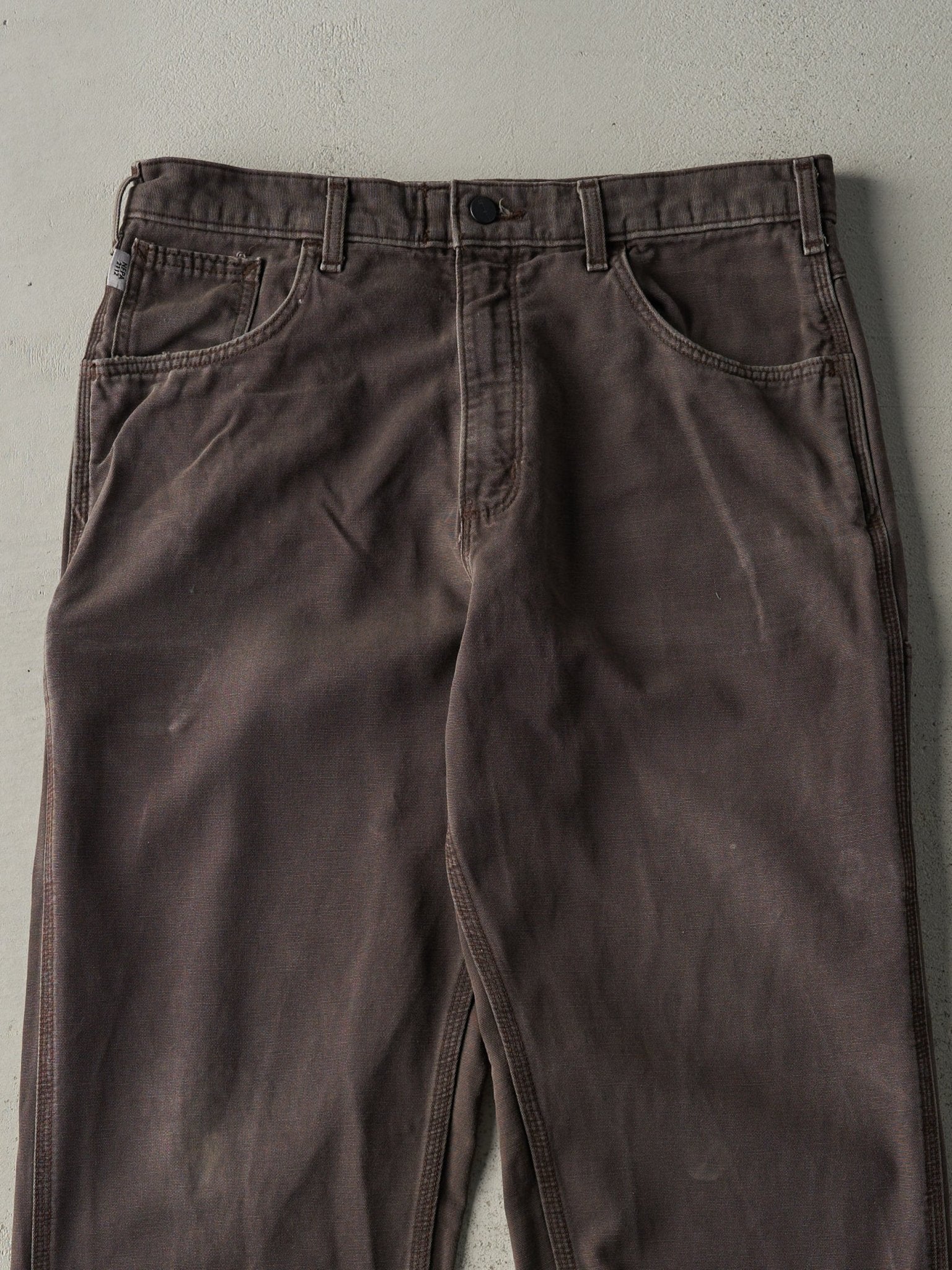 Vintage Y2K Chocolate Brown Carhartt Fire Resistant Work Pants (34x33)