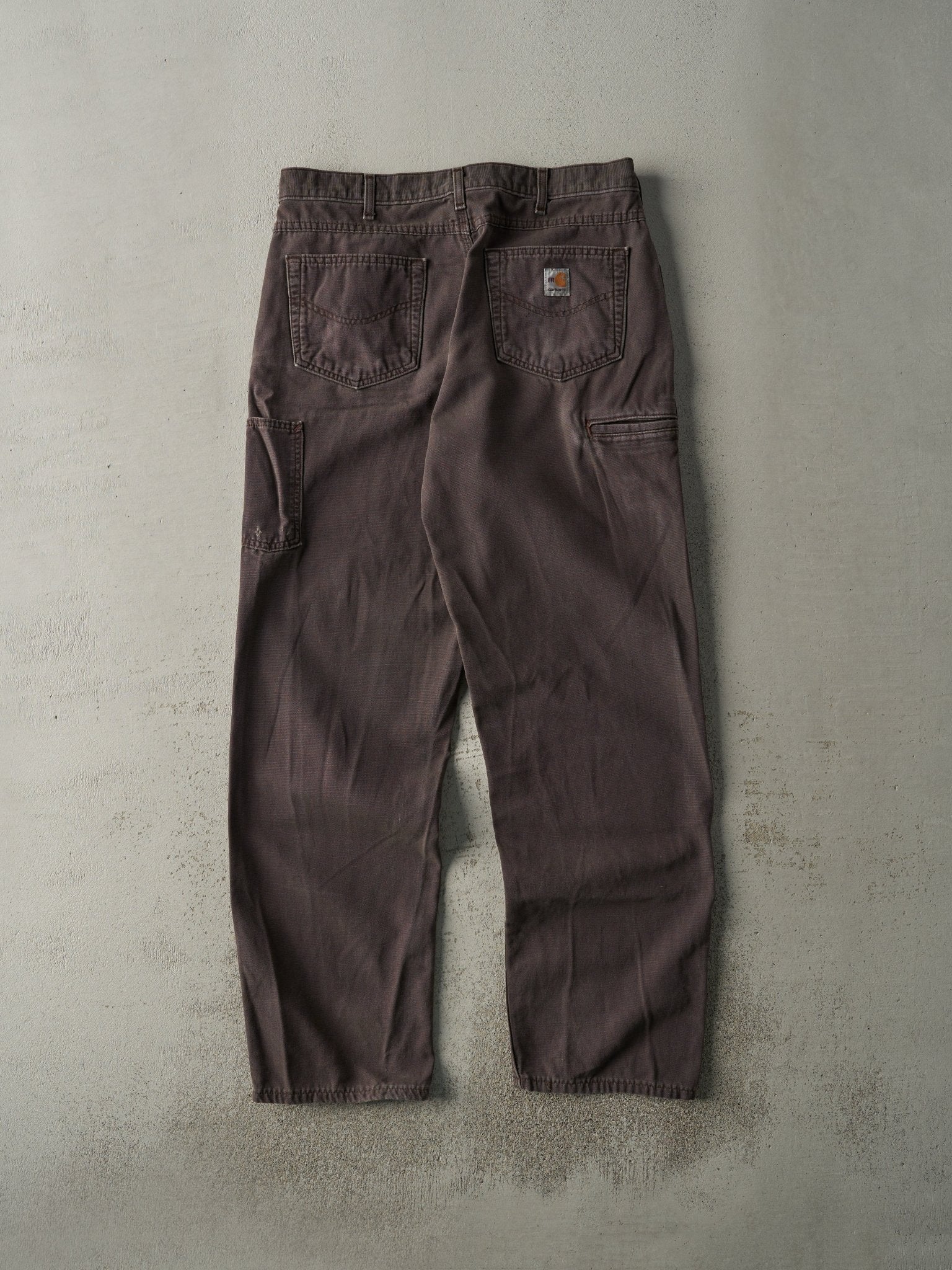 Vintage Y2K Chocolate Brown Carhartt Fire Resistant Work Pants (34x33)