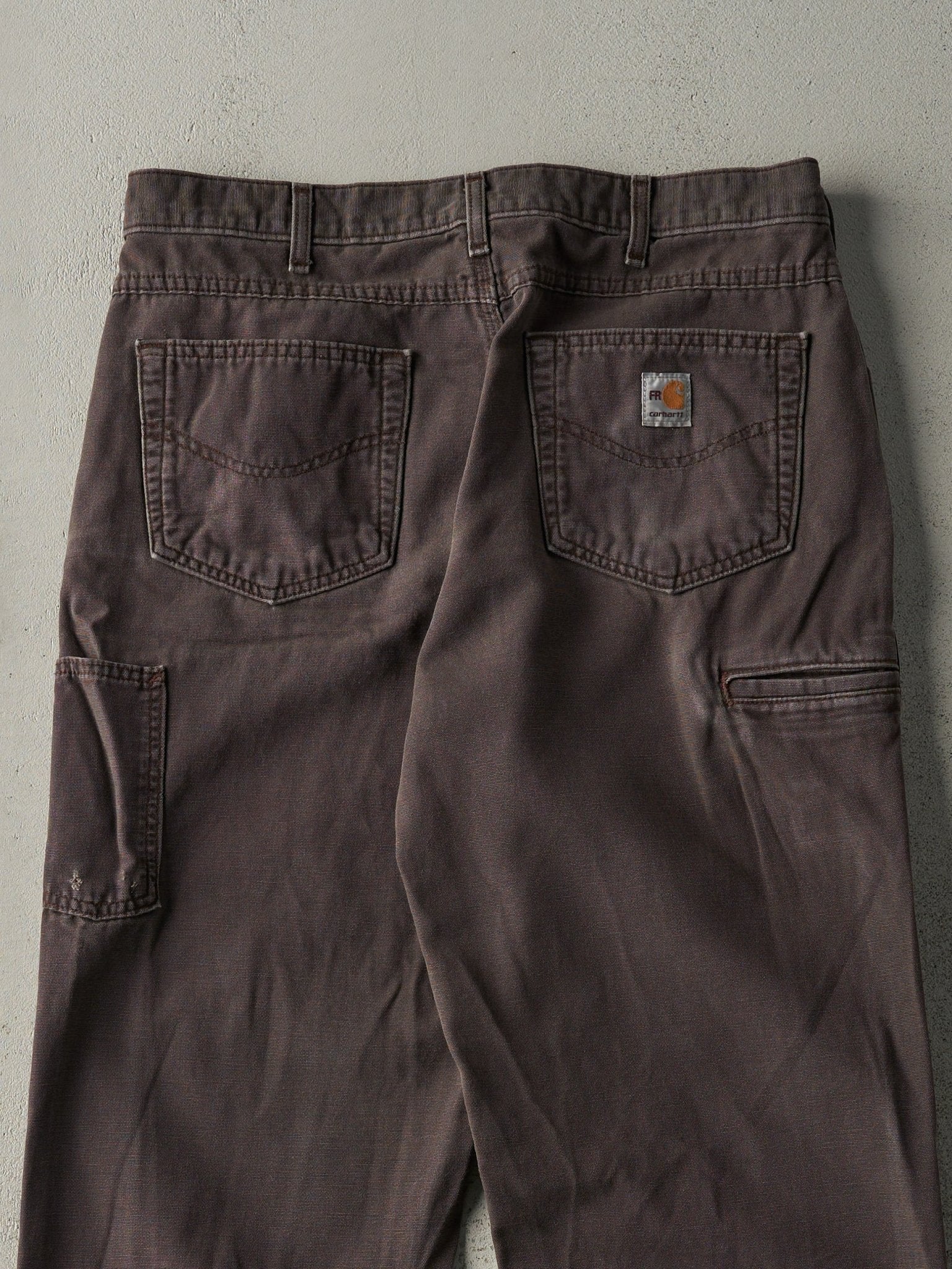Vintage Y2K Chocolate Brown Carhartt Fire Resistant Work Pants (34x33)
