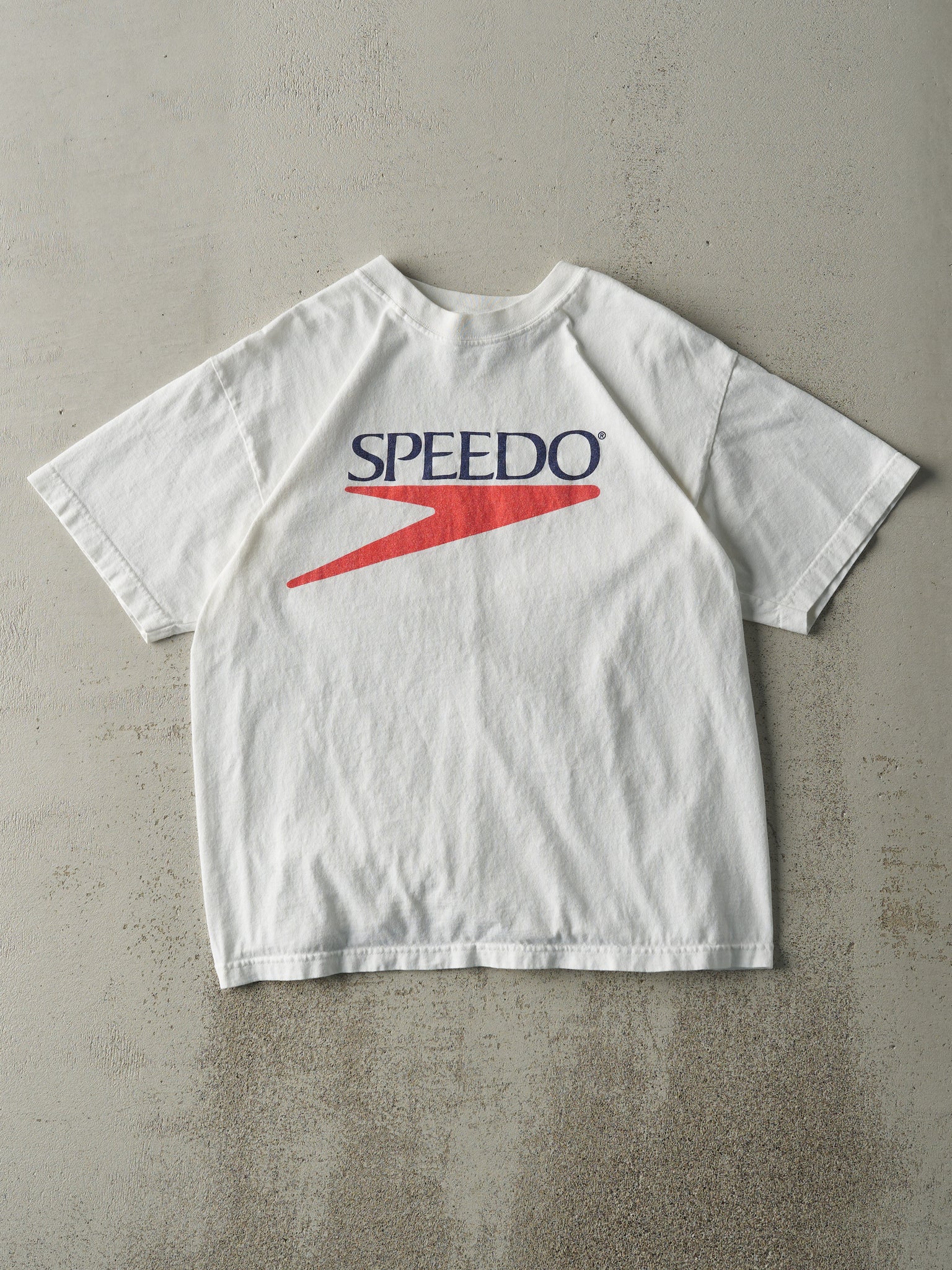 Vintage 90s White Speedo Logo Tee (S/M)