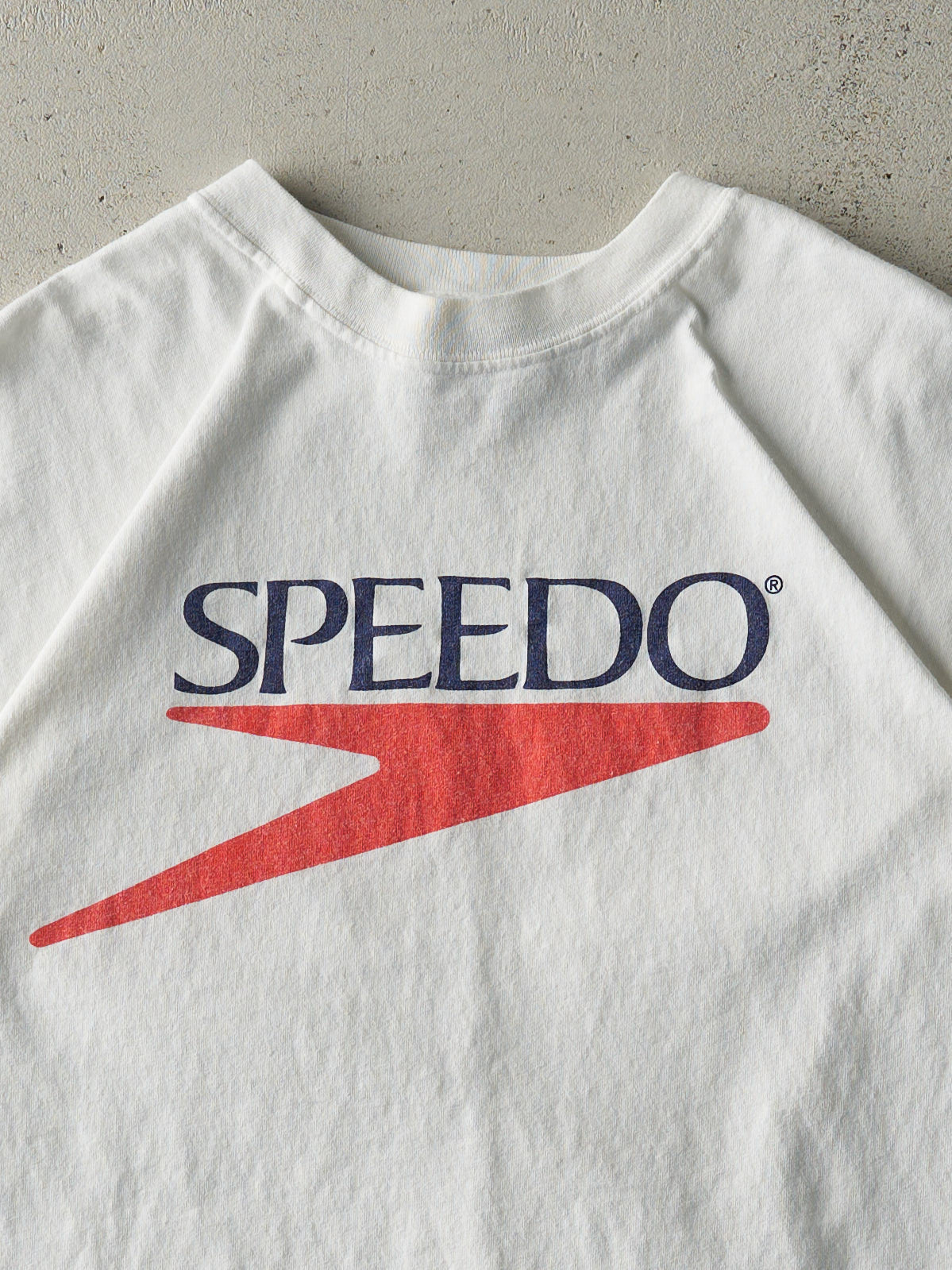 Vintage 90s White Speedo Logo Tee (S/M)