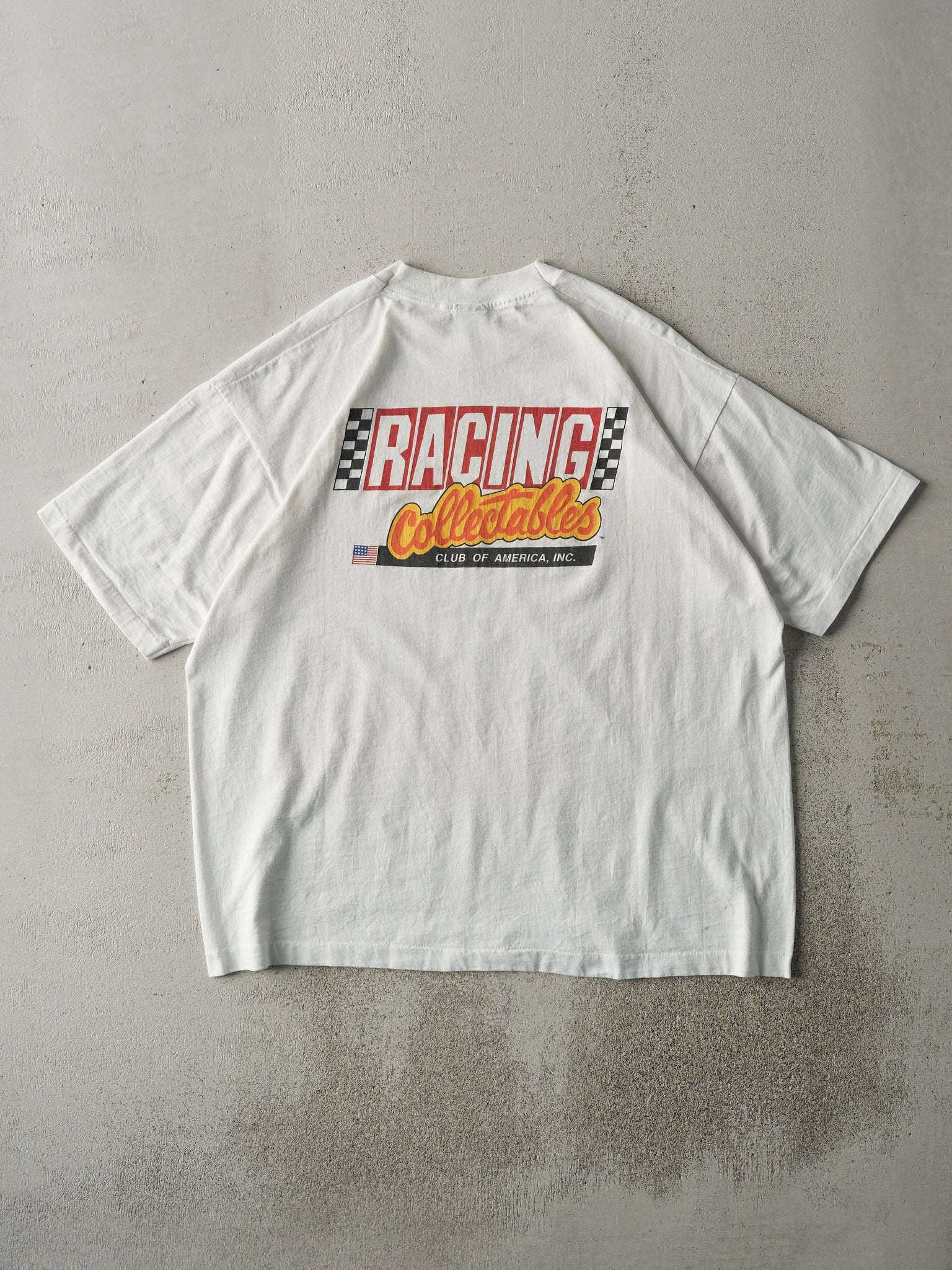 Vintage 90s White Racing Collectables Club of America Single Stitch Tee (L/XL)