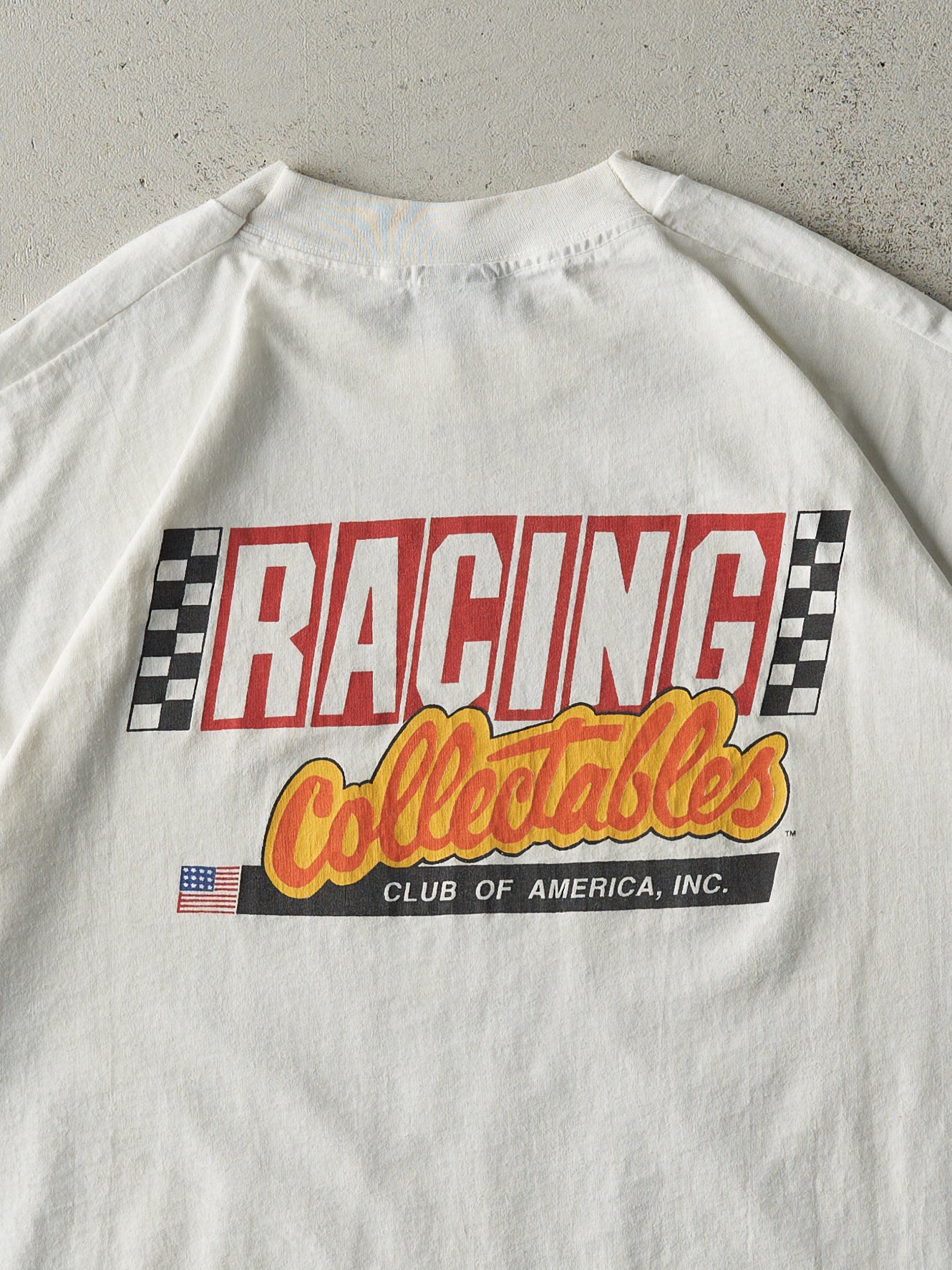 Vintage 90s White Racing Collectables Club of America Single Stitch Tee (L/XL)