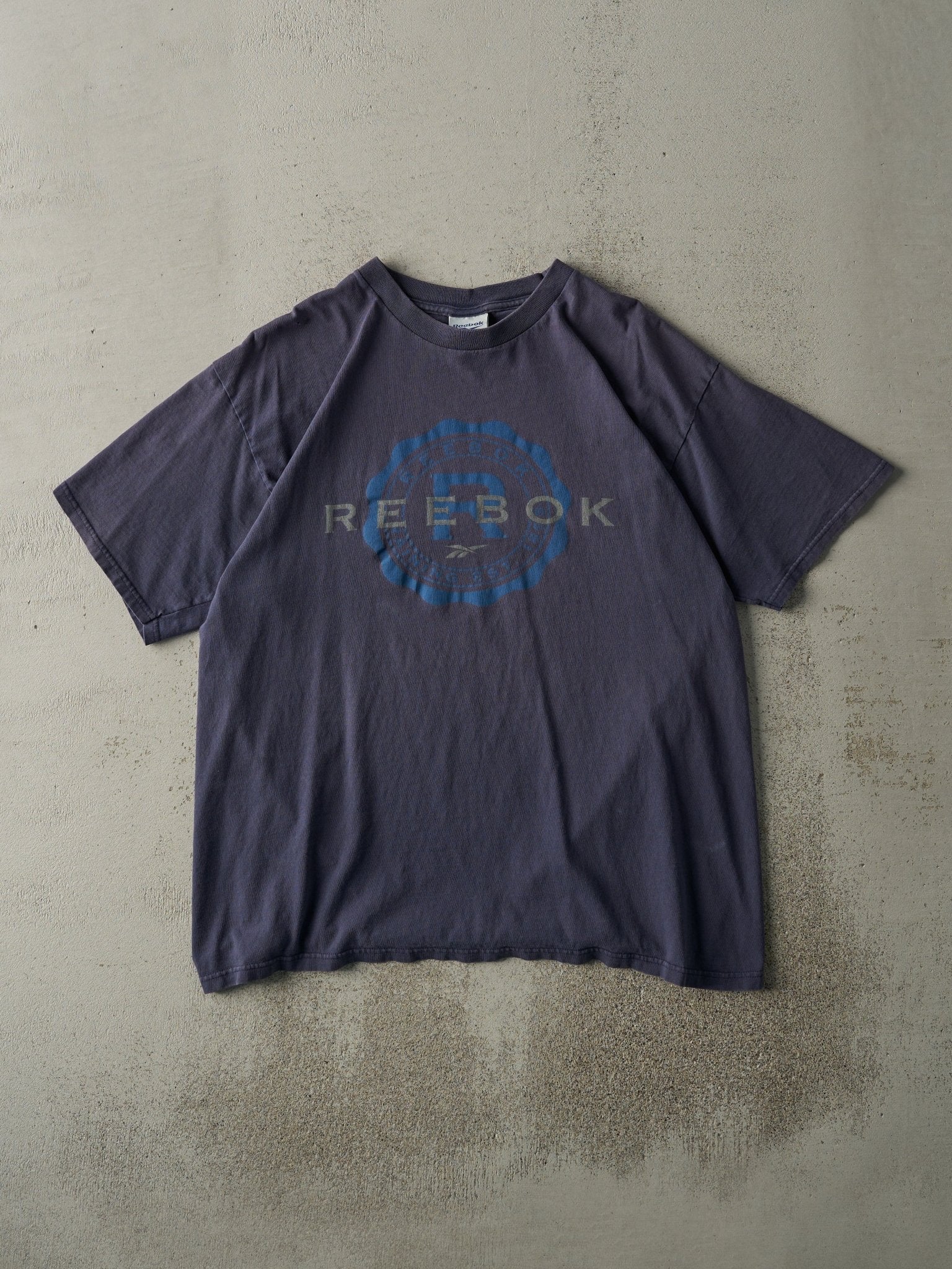 Vintage 90s Navy Blue Reebok Logo Tee (M)