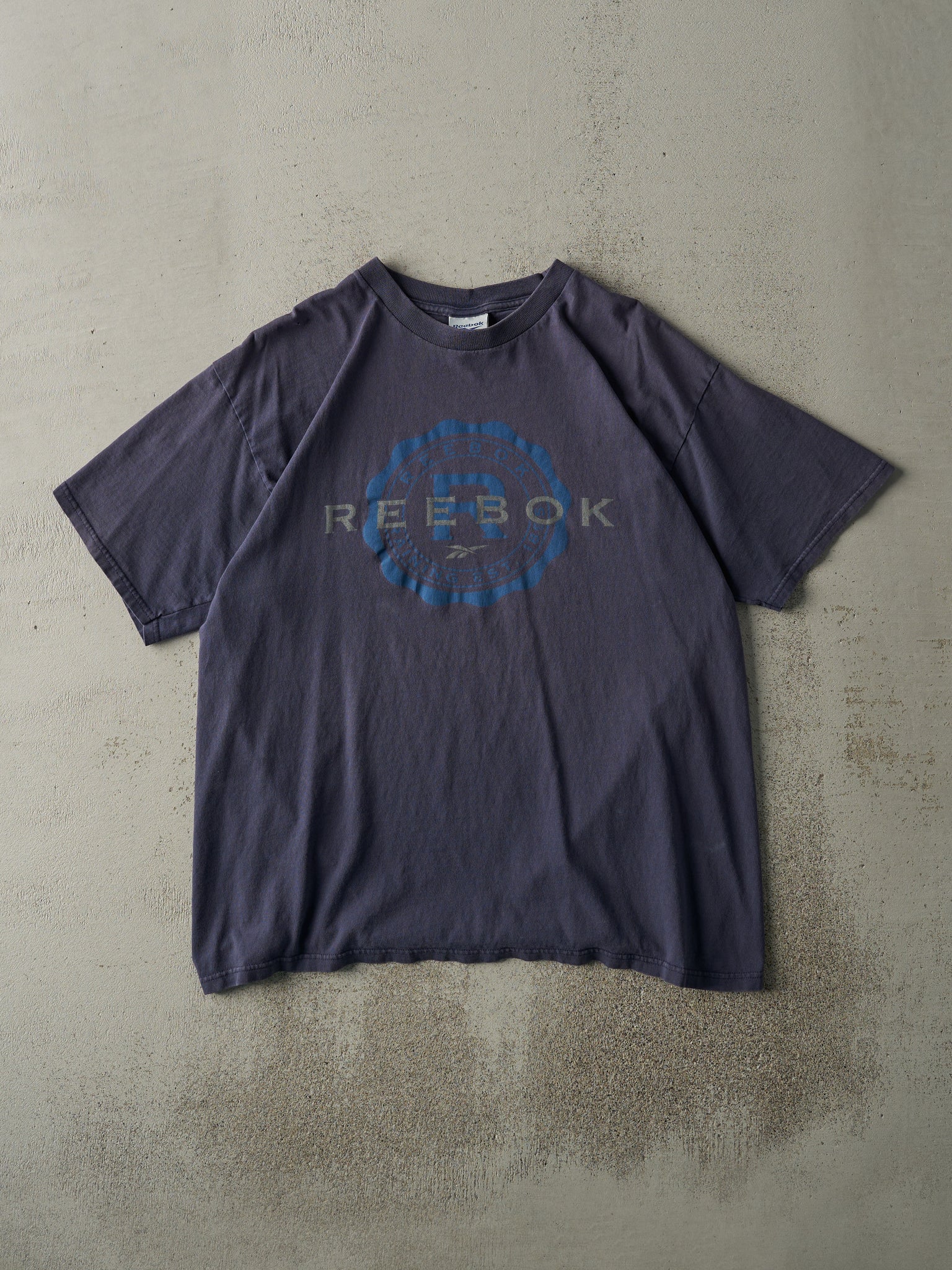 Vintage 90s Navy Blue Reebok Logo Tee (M)