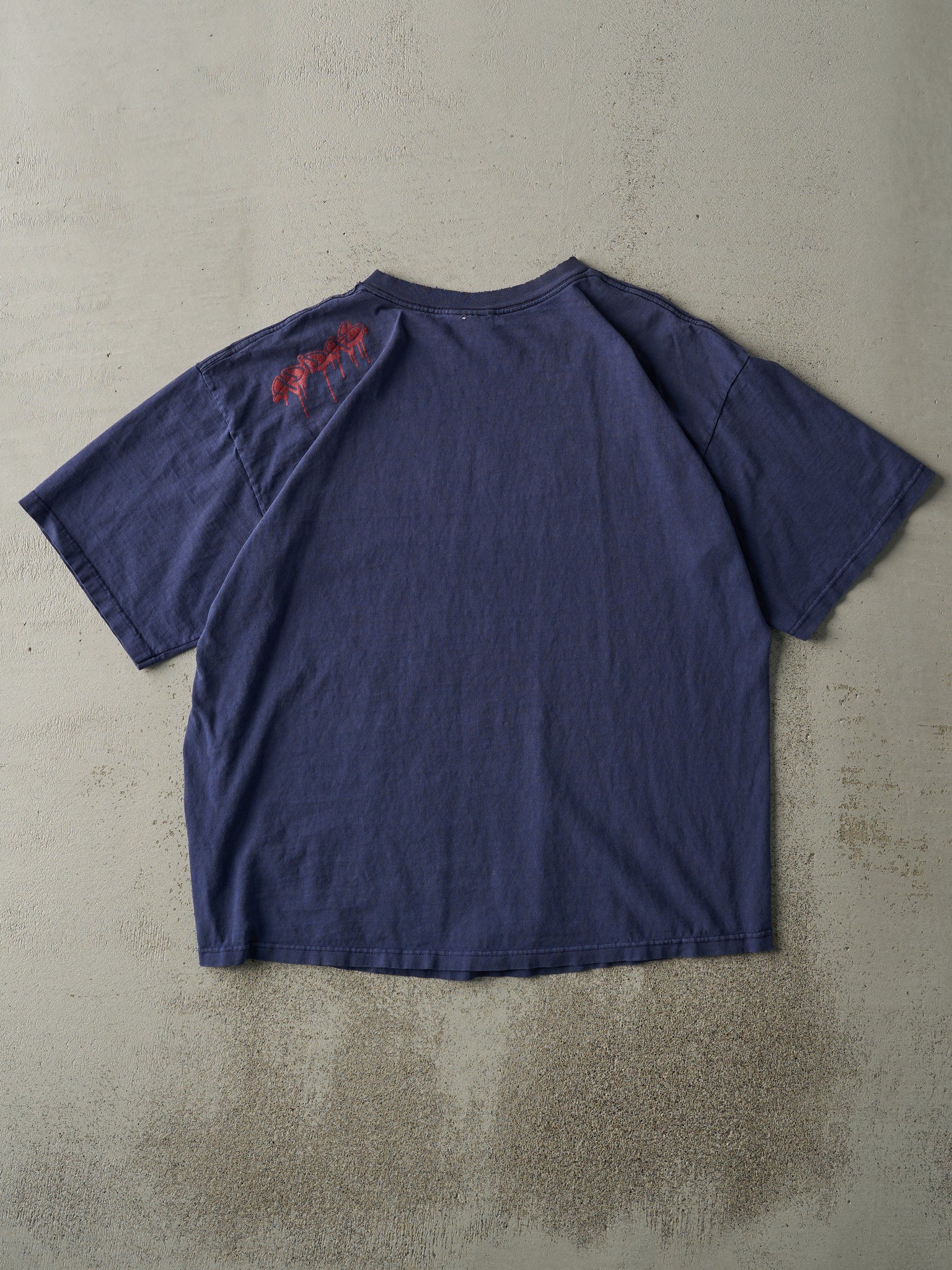 Vintage Y2K Navy Blue Adidas Logo Tee (L)