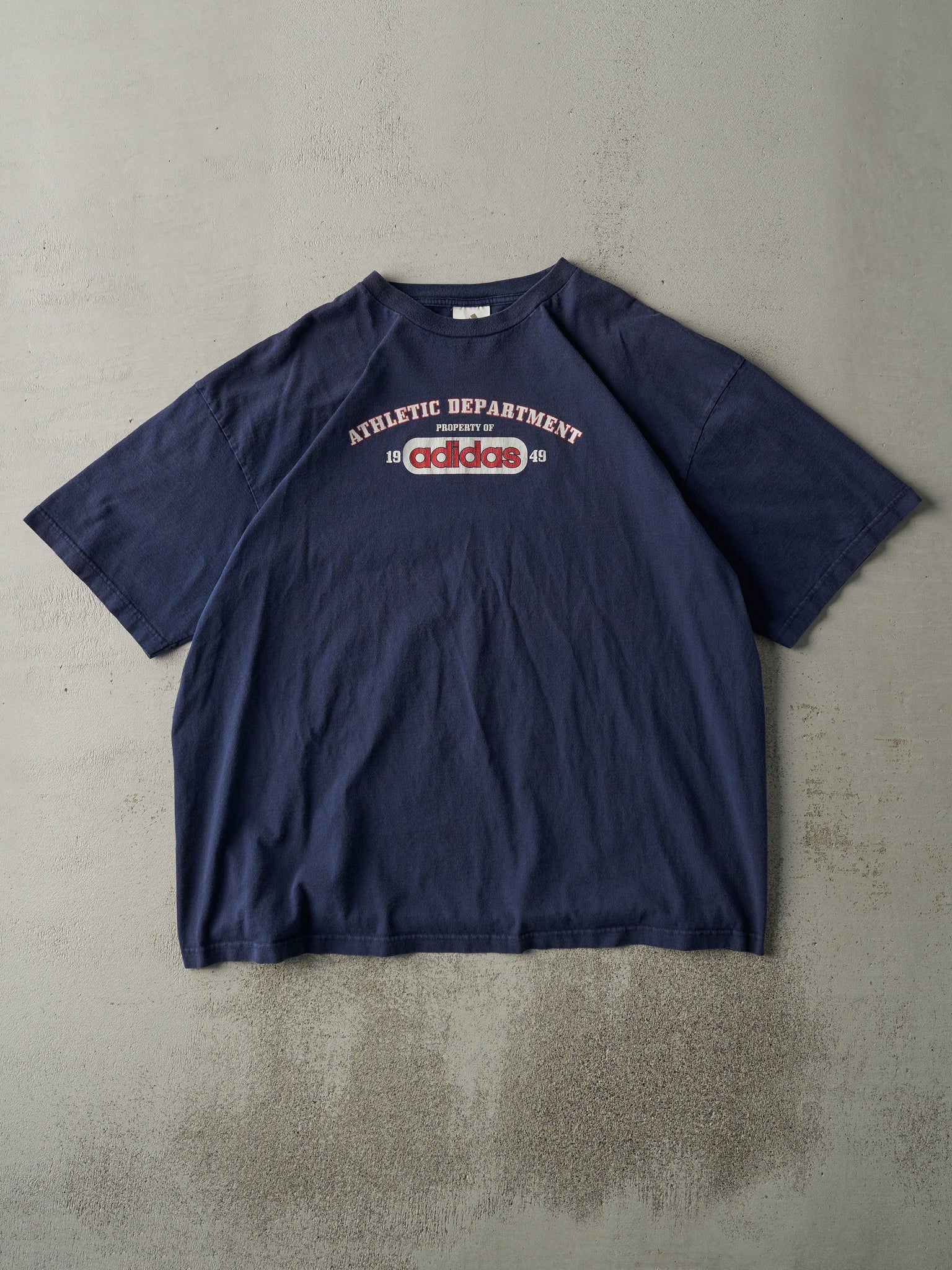 Vintage 90s Navy Blue Adidas Logo Tee (XL/XXL)