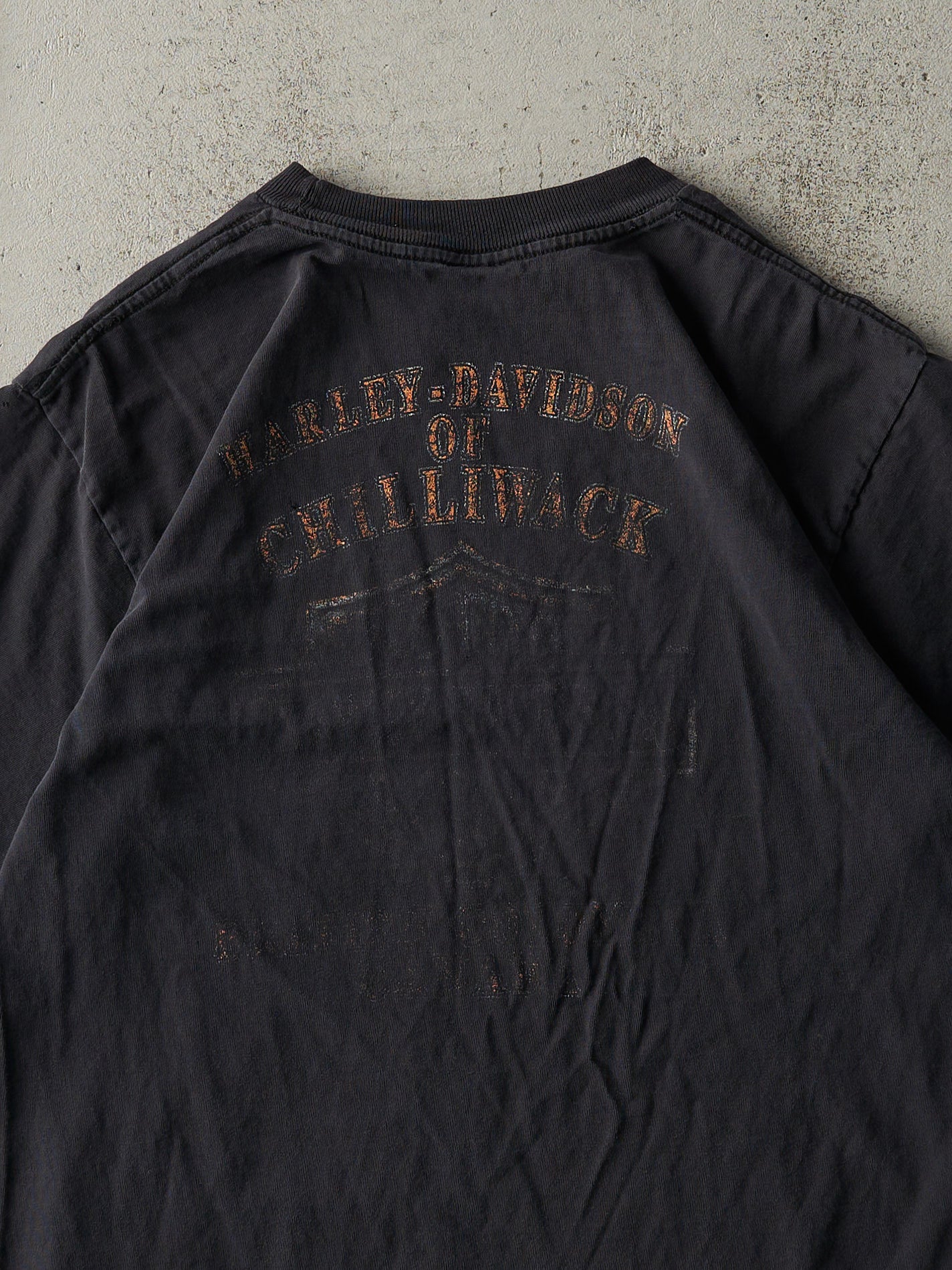 Vintage Y2K Faded Black BC, Canada Harley Davidson Tee (S/M)