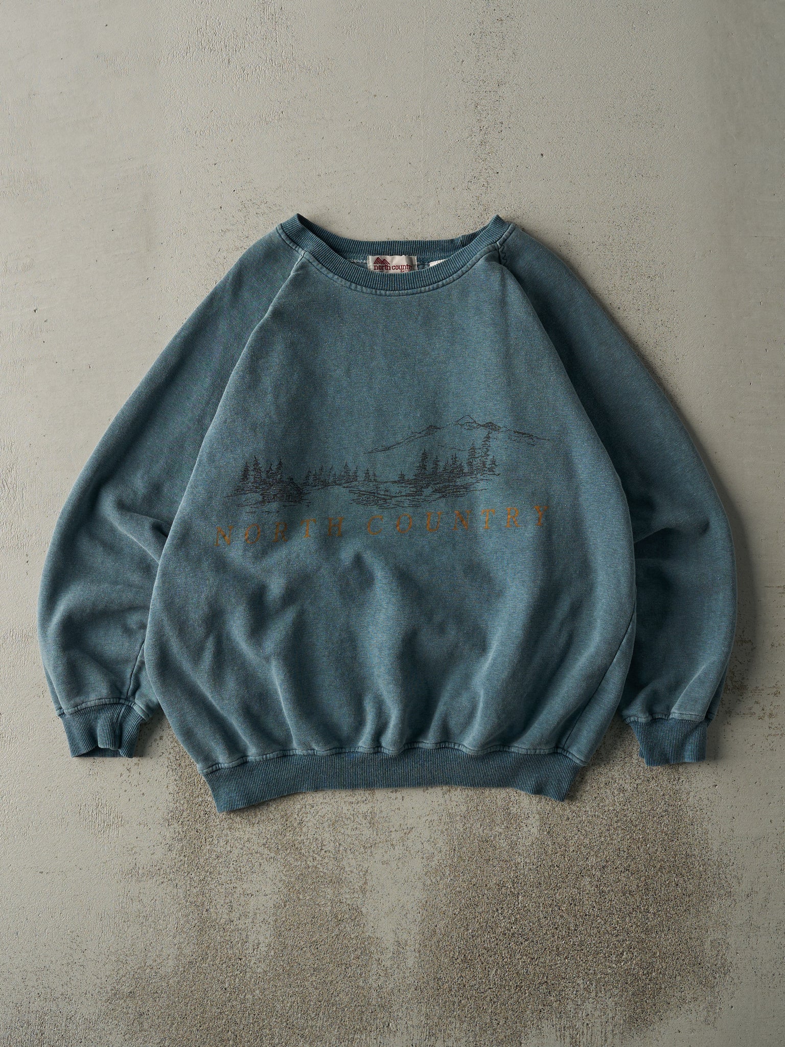 Vintage 80s Washed Green North Country Crewneck (L)