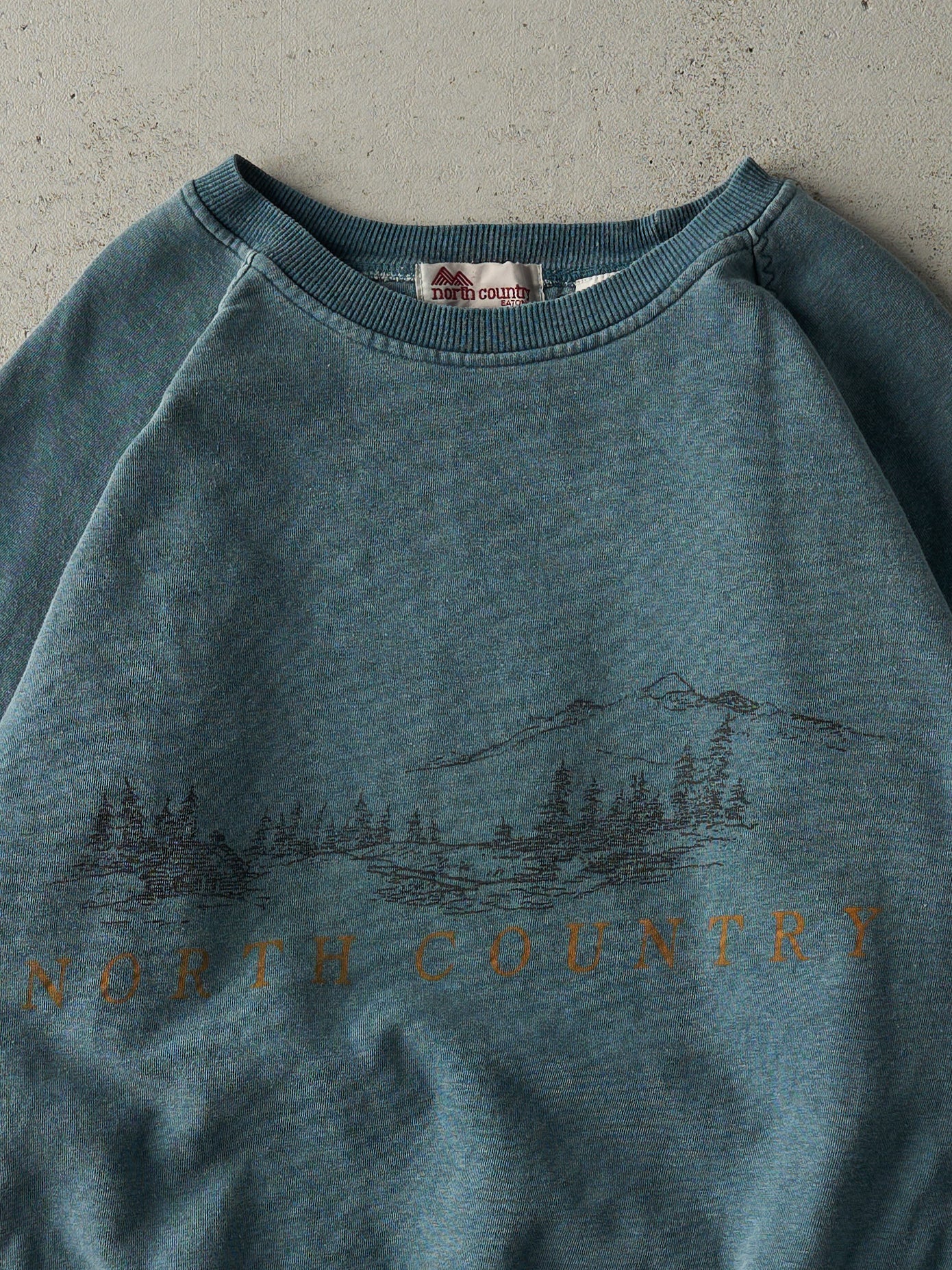 Vintage 80s Washed Green North Country Crewneck (L)