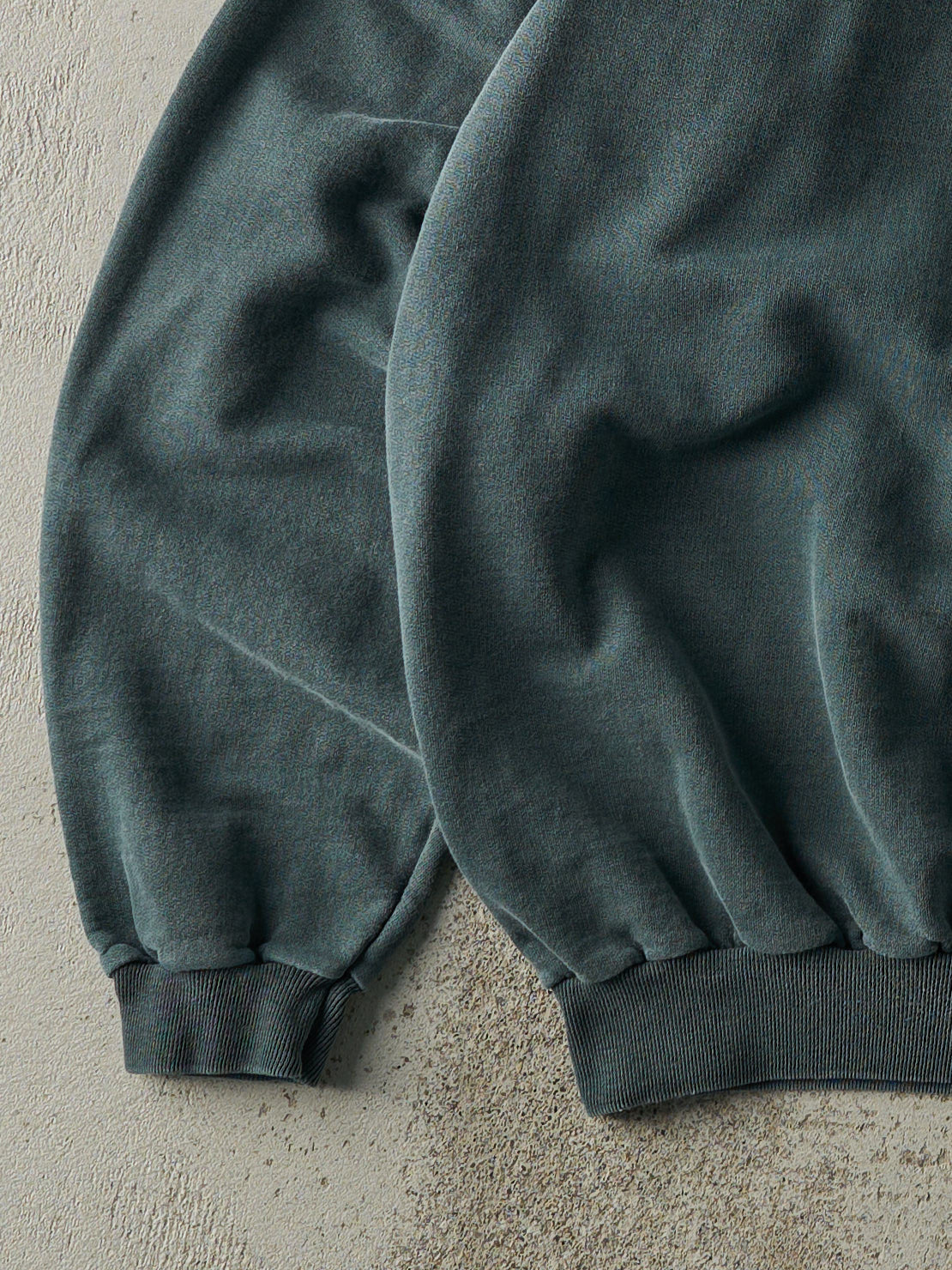 Vintage 90s Washed Green Embroidered Logo Boxy Crewneck (XL)