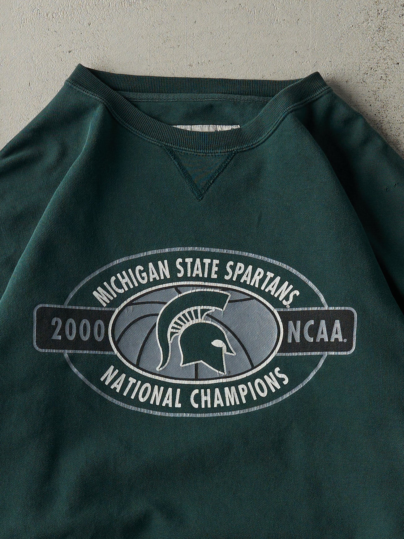 Vintage 00' Green Michigan State Spartans National Champions Crewneck (L)