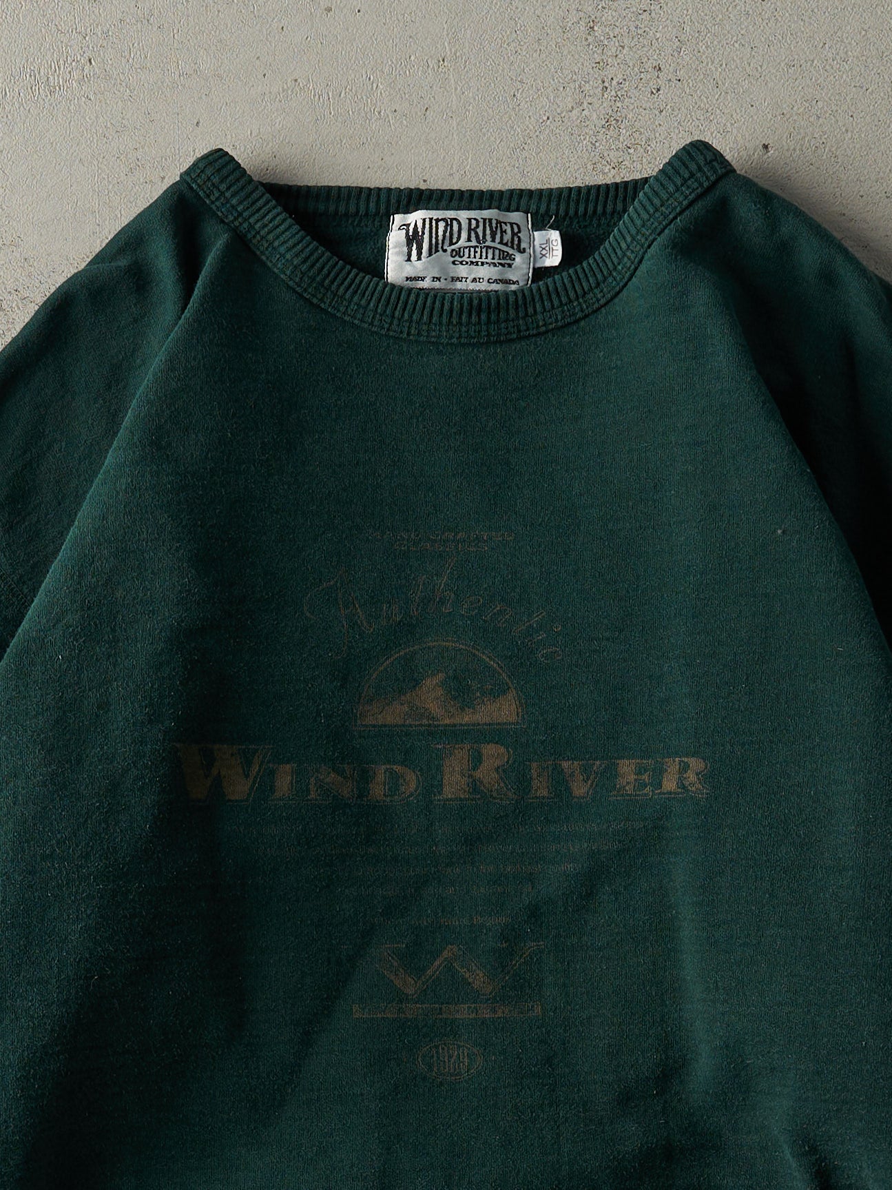 Vintage 90s Forest Green Wind River Crewneck (XL)