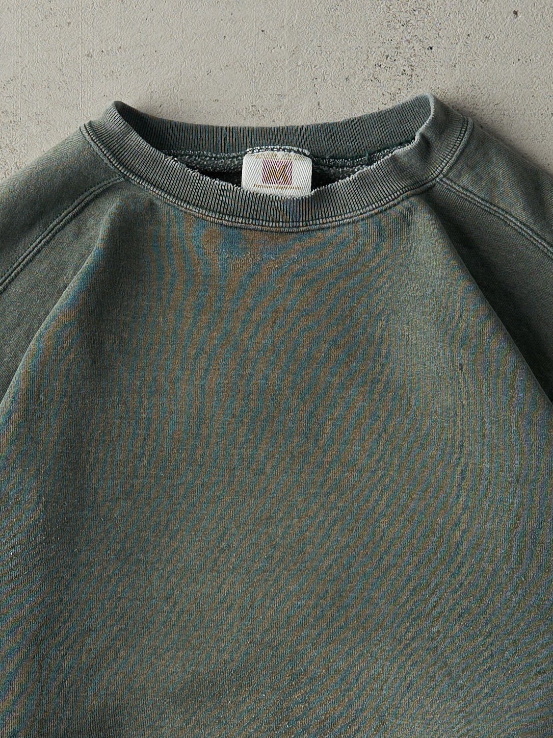Vintage 90s Washed Green Blank Crewneck (M)