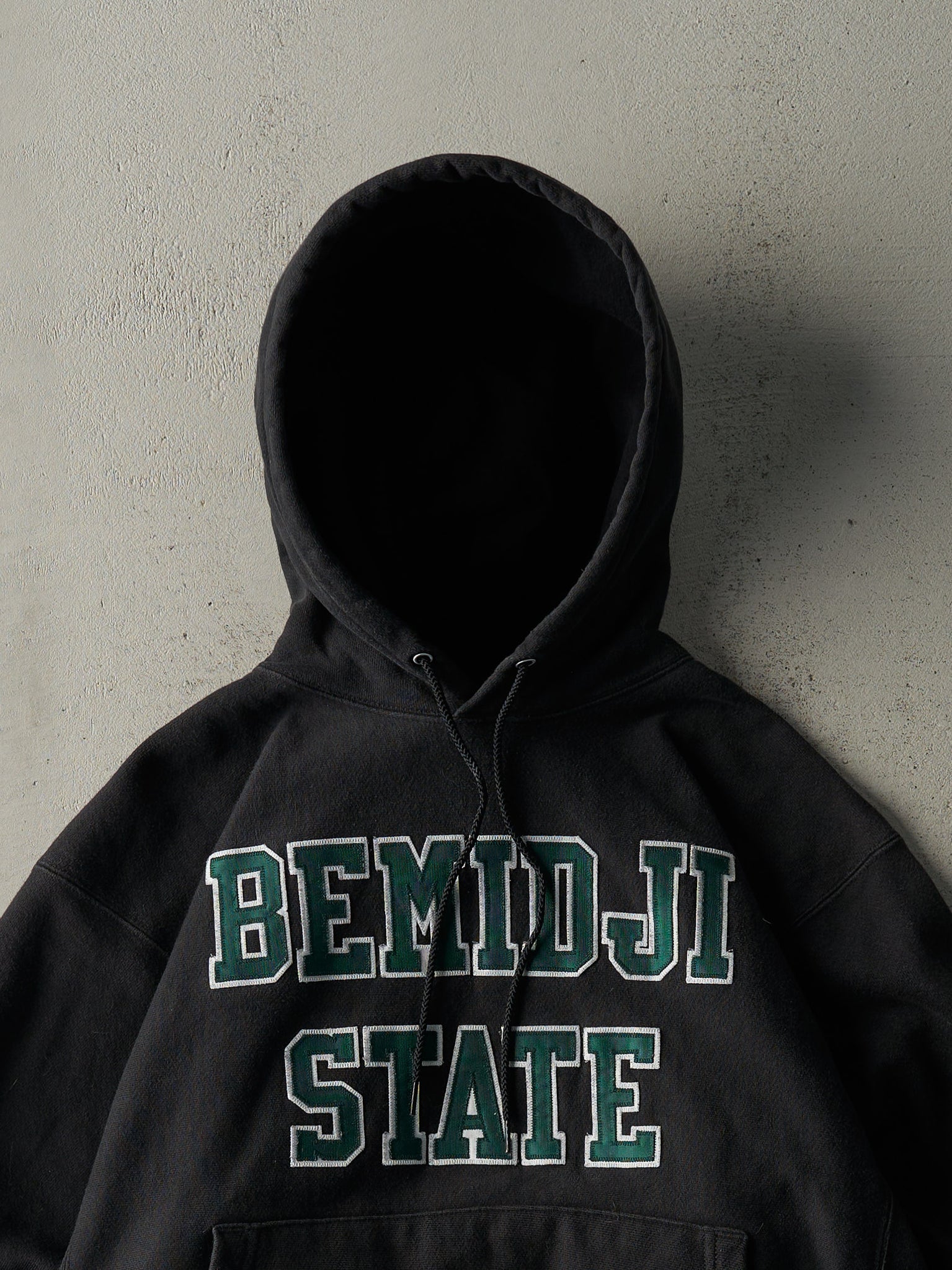 Vintage 90s Black Bemidji State Champion Reverse Weave Hoodie (M)