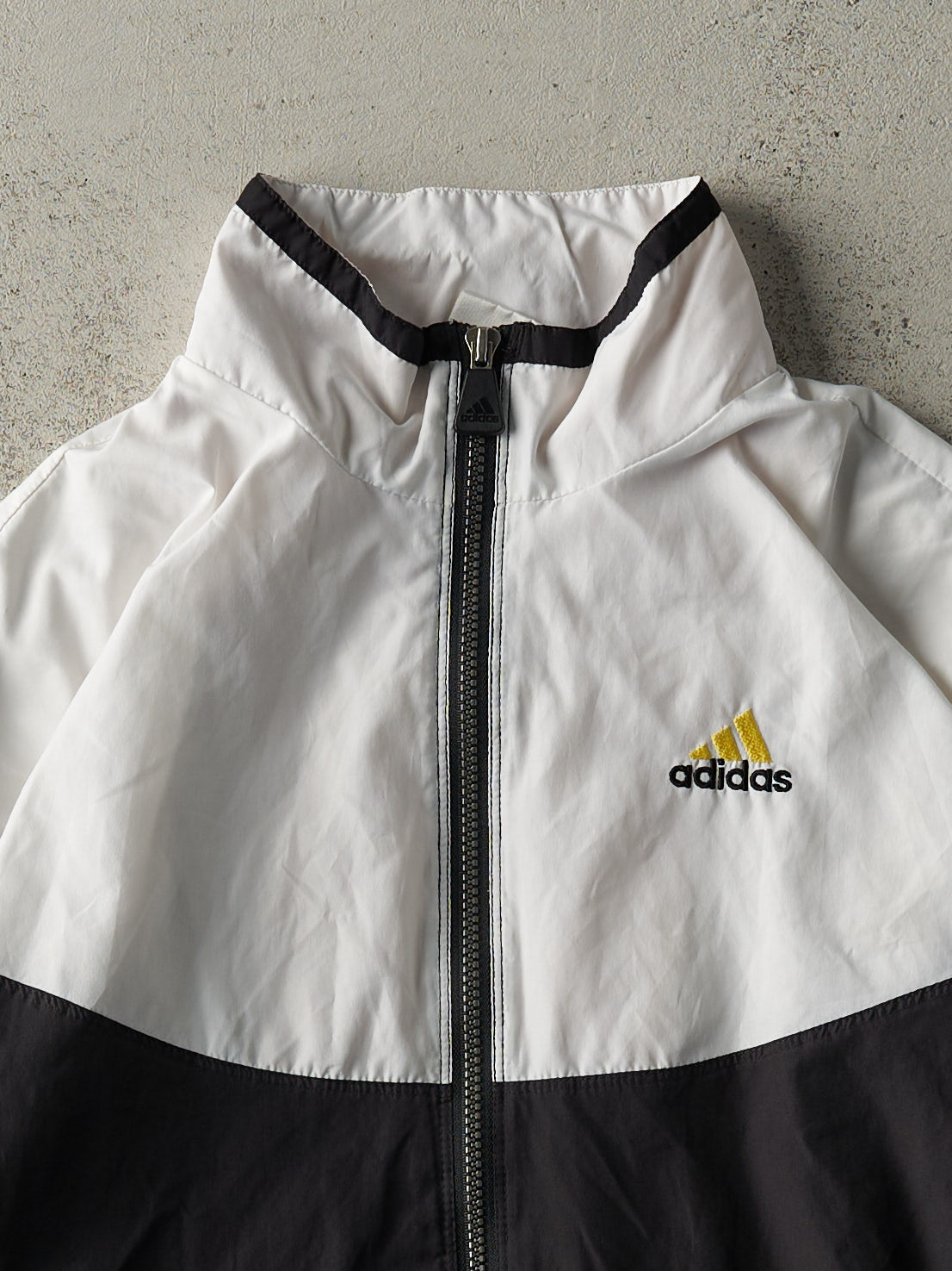 Vintage 90s Black, White & Yellow Adidas Track Jacket (S)